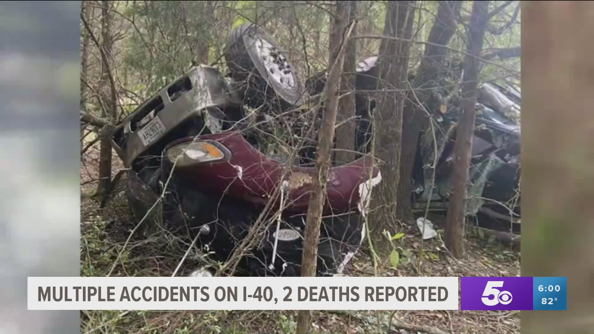 Drivers were at a standstill along parts of I-40 east of Clarksville Wednesday morning due to several cars crashing in the area. https://bit.ly/3hEUQ8z