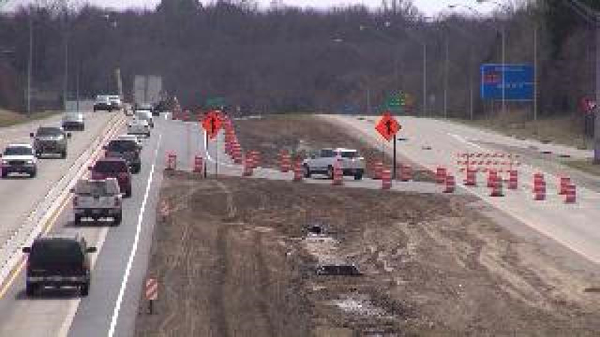 Traffic Shifted to Northbound Lanes on I-540