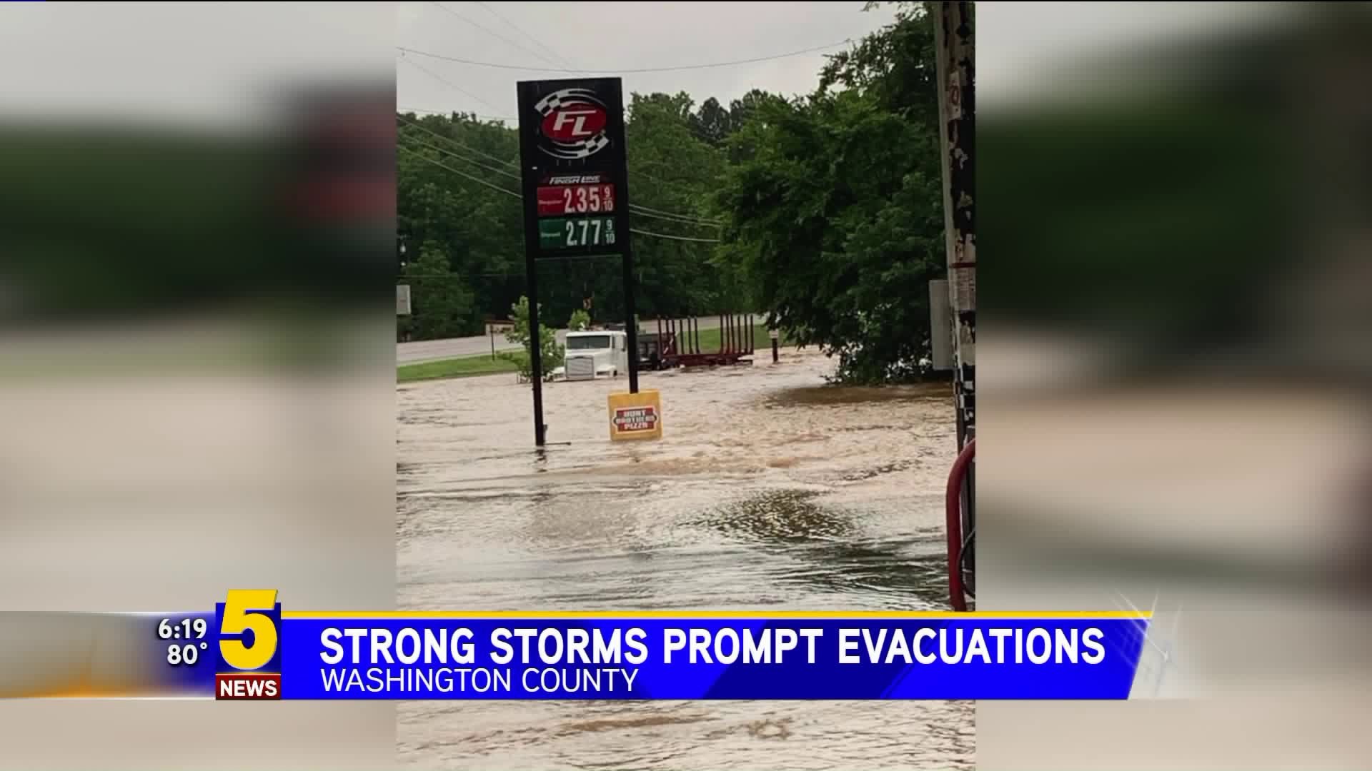 Strong Storms Prompt Evacuations in Washington County