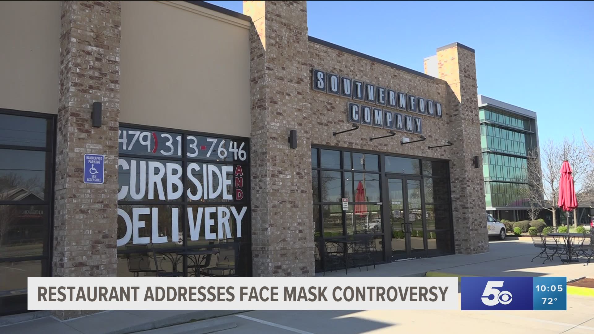 Restaurant addresses face mask controversy