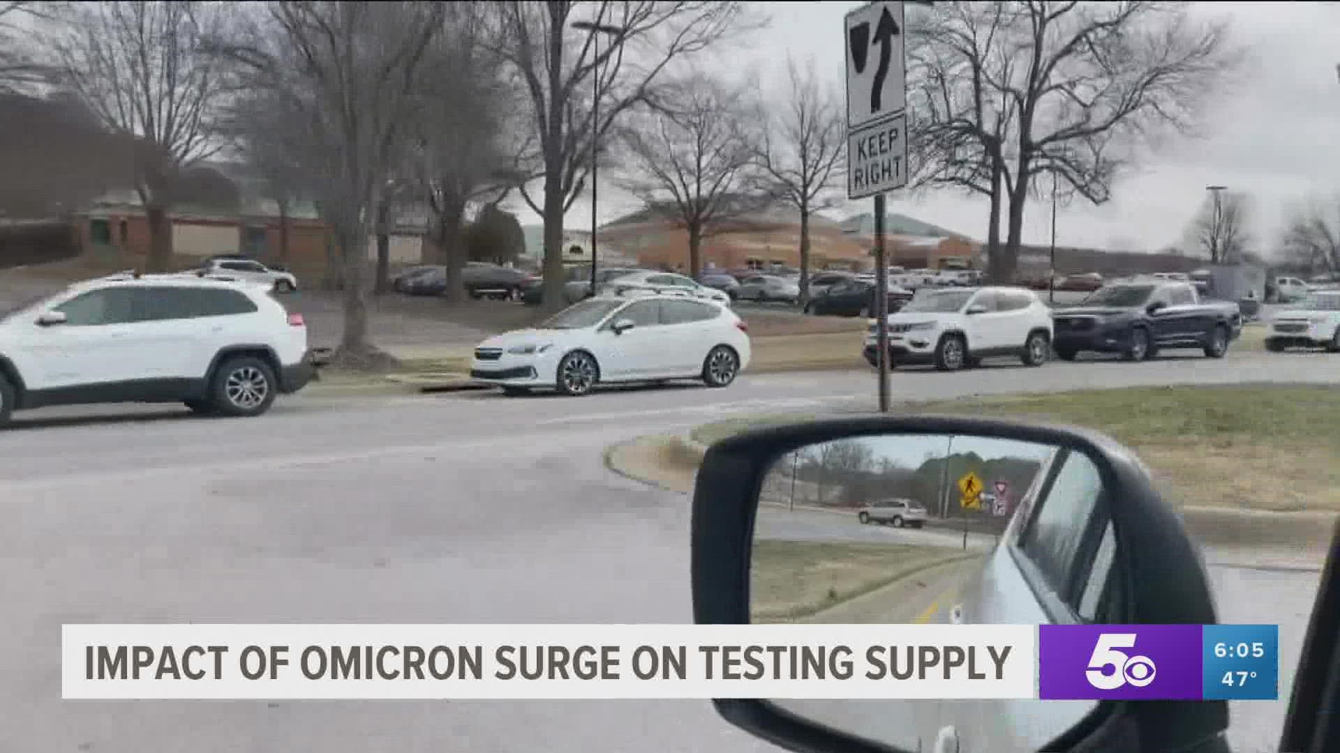 Many people are flocking to local COVID-19 testing sites after returning home from holiday travel.