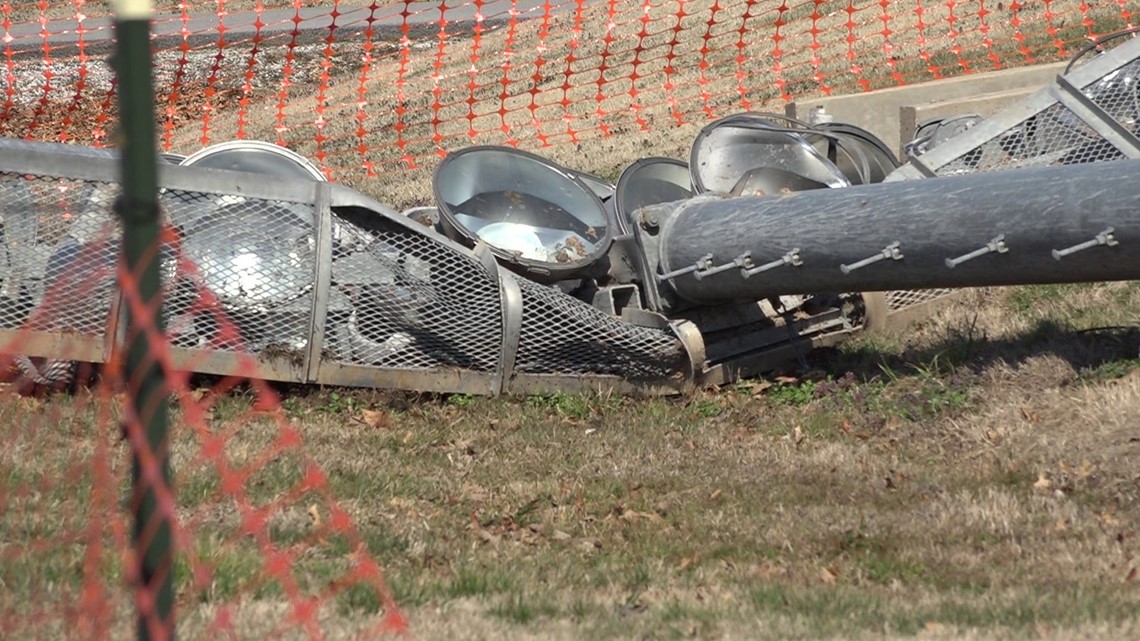 Gravette High School Replacing Light Poles At Football Stadium After
