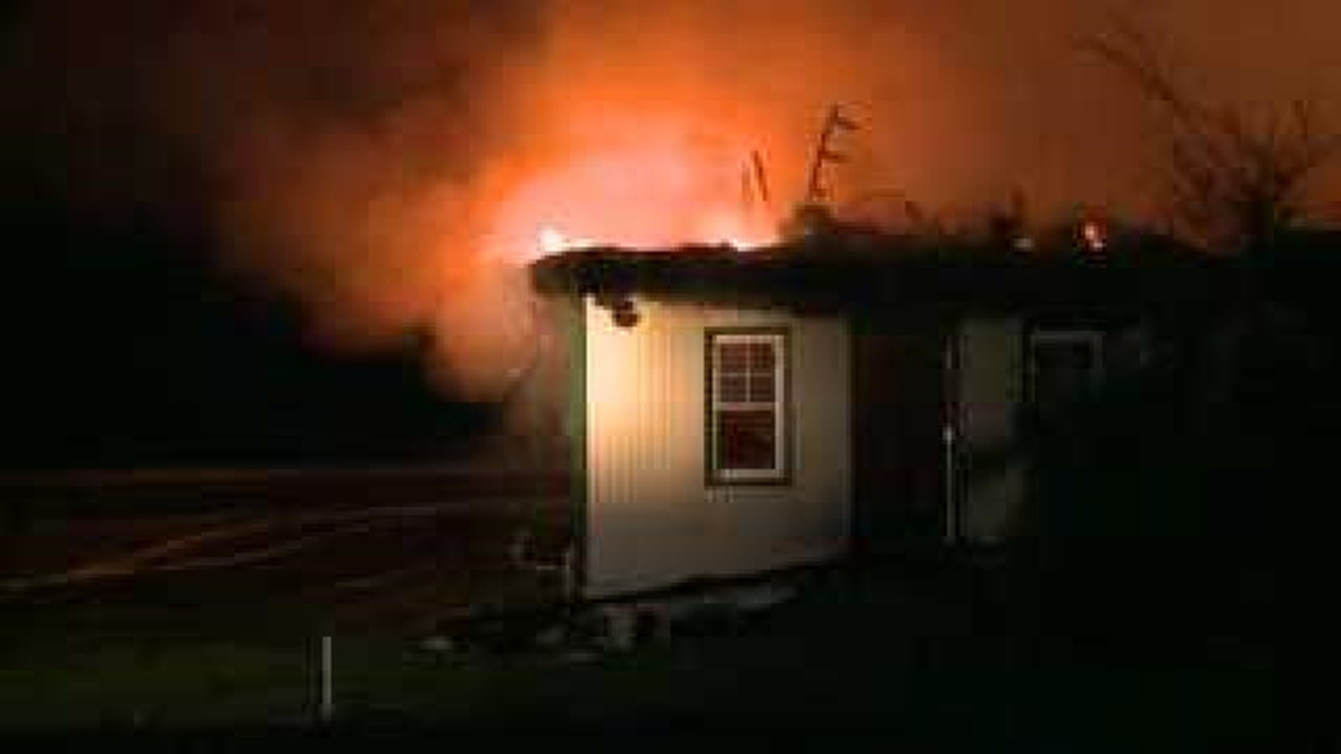 Waste Management Scale House in Flames