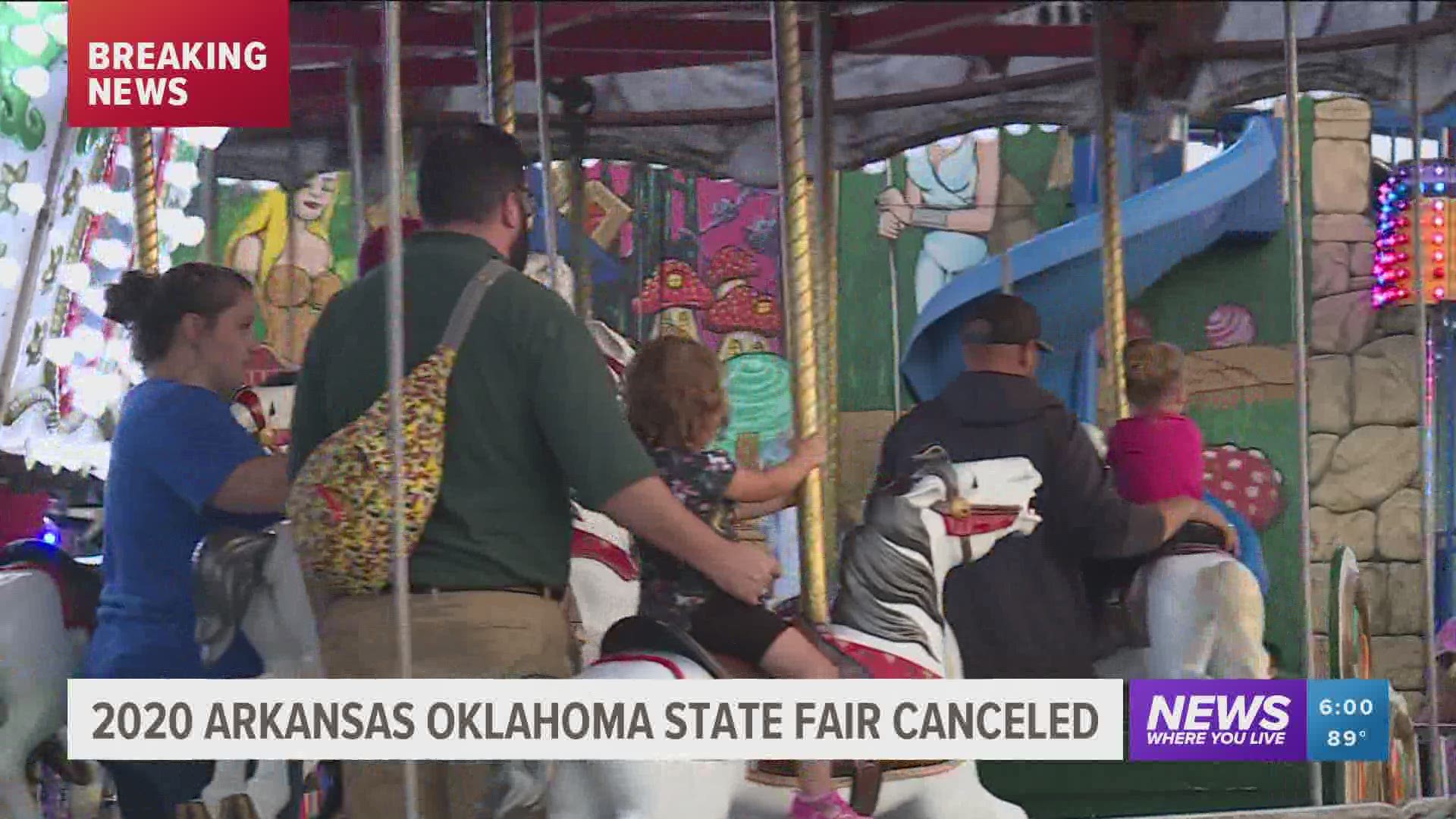 2020 Arkansas Oklahoma State Fair canceled due to COVID-19 pandemic