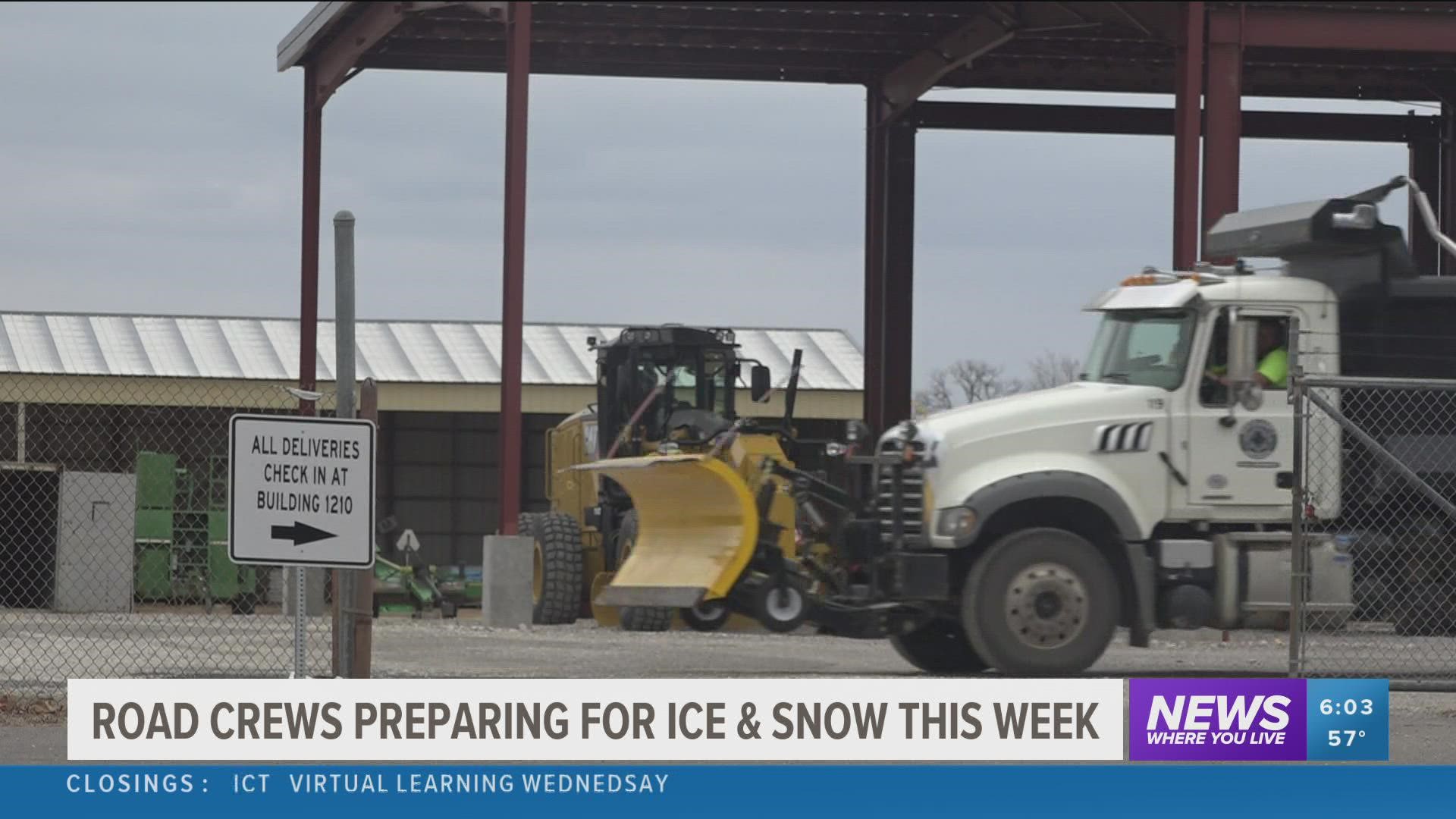 Road crews, law enforcement and emergency management are all on standby for winter weather.