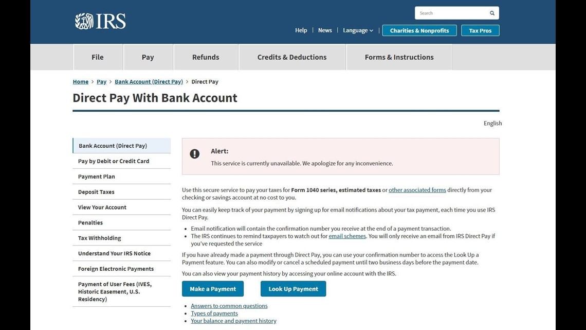 The irs online filing system is having problems on tax day
