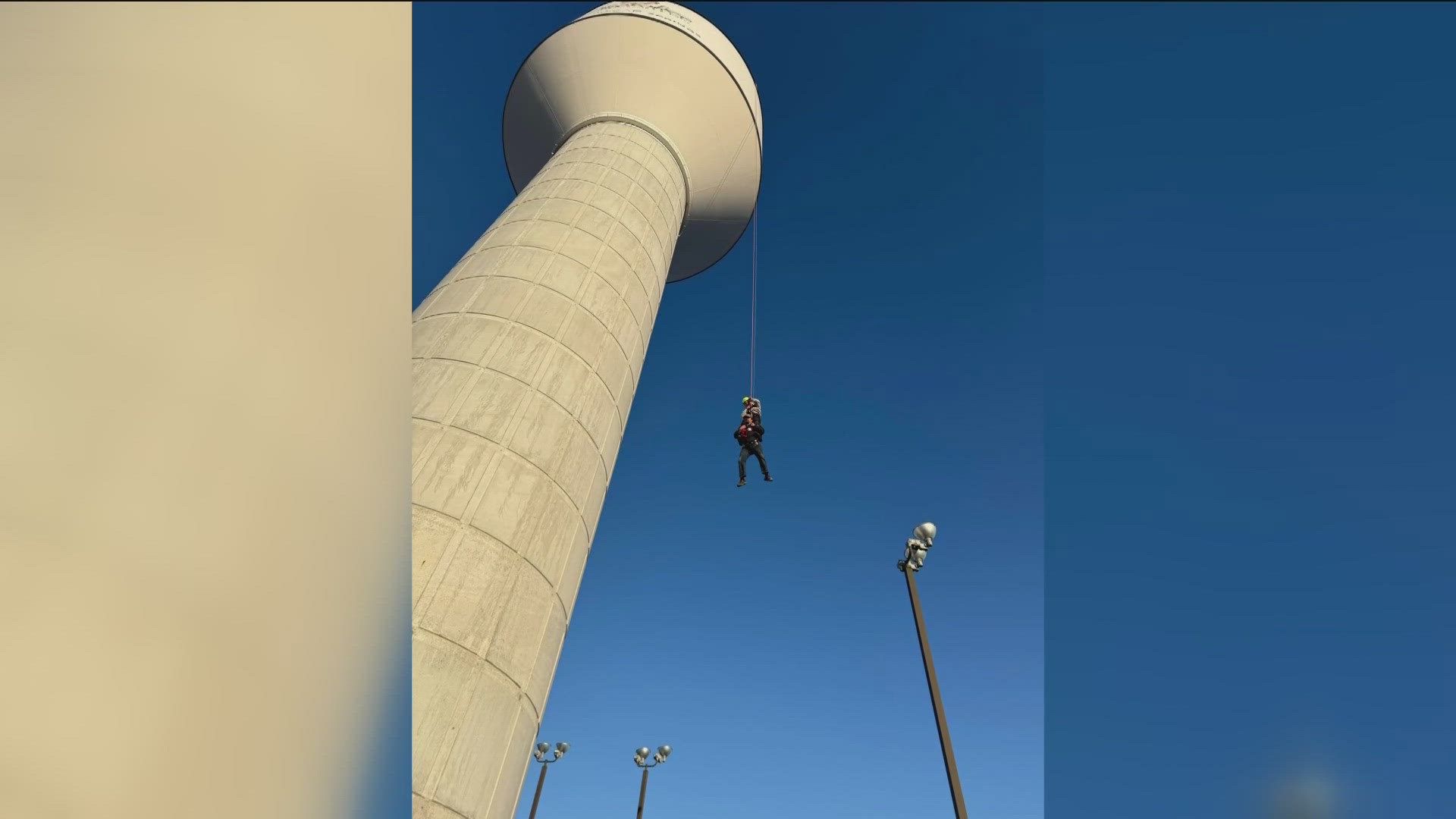 The department's Special Operations Team safely lowered the individual from a height of 140 feet without any injuries to the worker or first responders. 