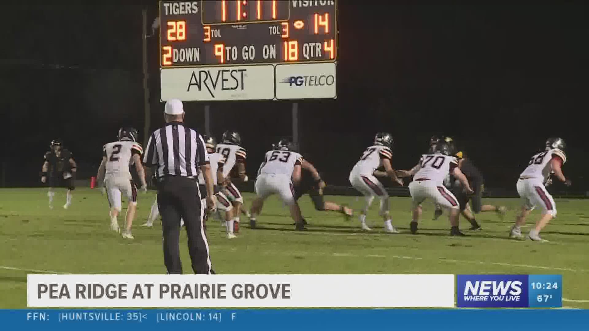 Prairie Grove beats Pea Ridge 35-33