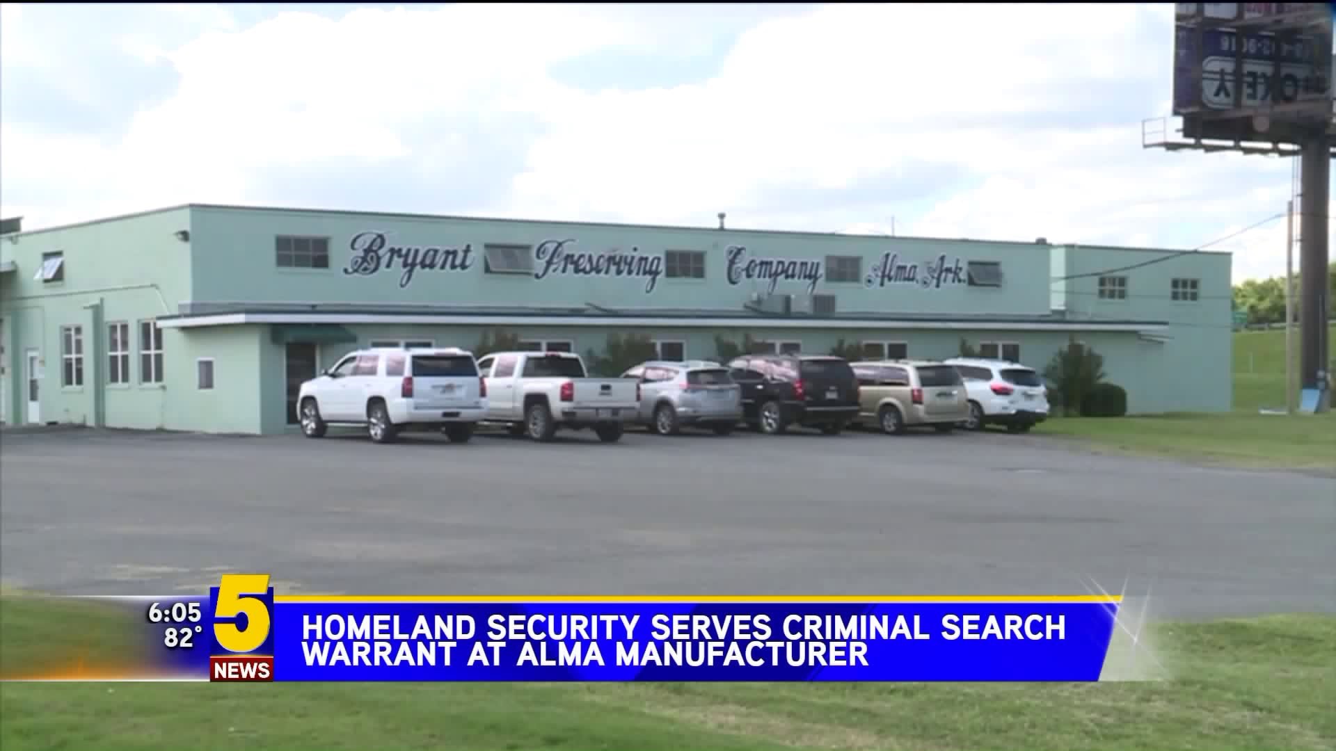 Homeland Security Serves Criminal Search Warrant At Alma Manufacutere