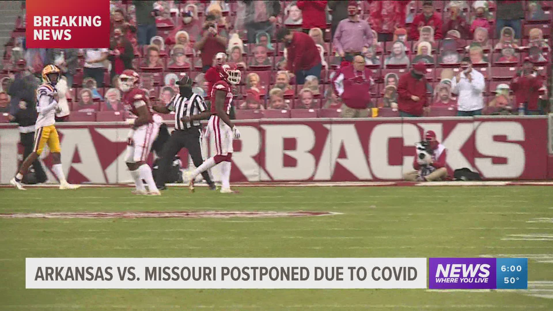 Arkansas-Vanderbilt game suspended until Sunday