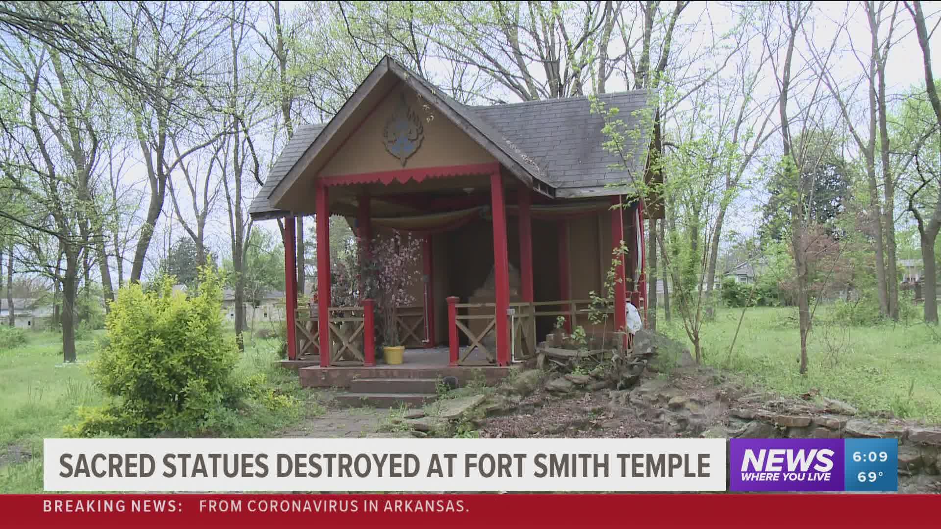 Sacred statues destroyed at Fort Smith temple