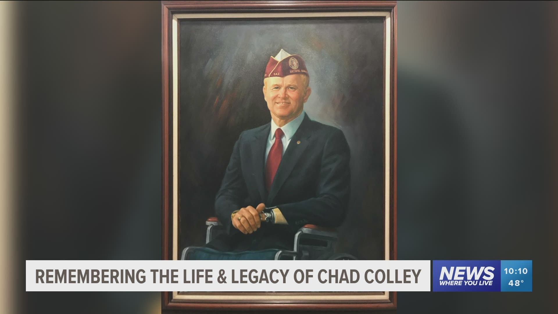 Chad Colley has been recognized nationally for his advocacy efforts for disabled veterans. He lost both legs and use of an arm in the Vietnam War.