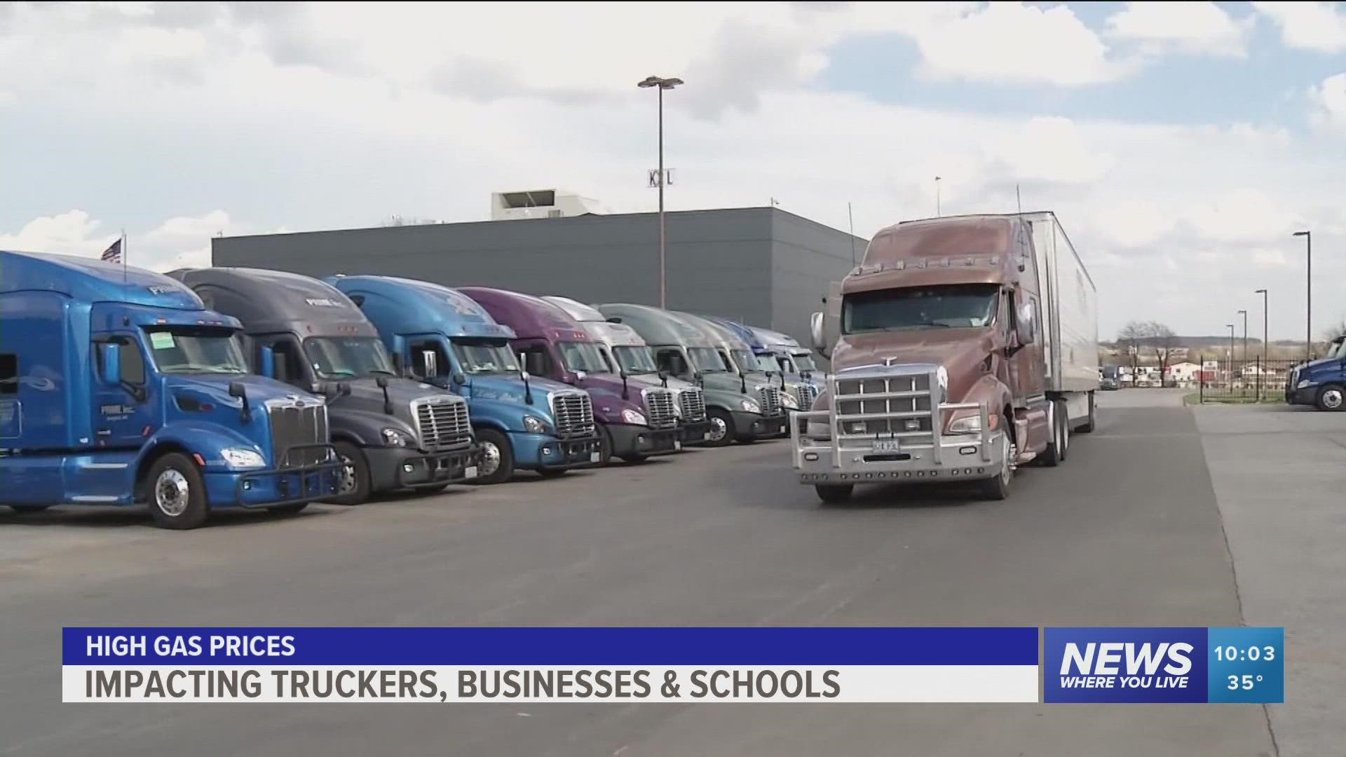 School districts and trucking industry professionals say the rising price of gas is eventually going to have an impact on the price of transportation.