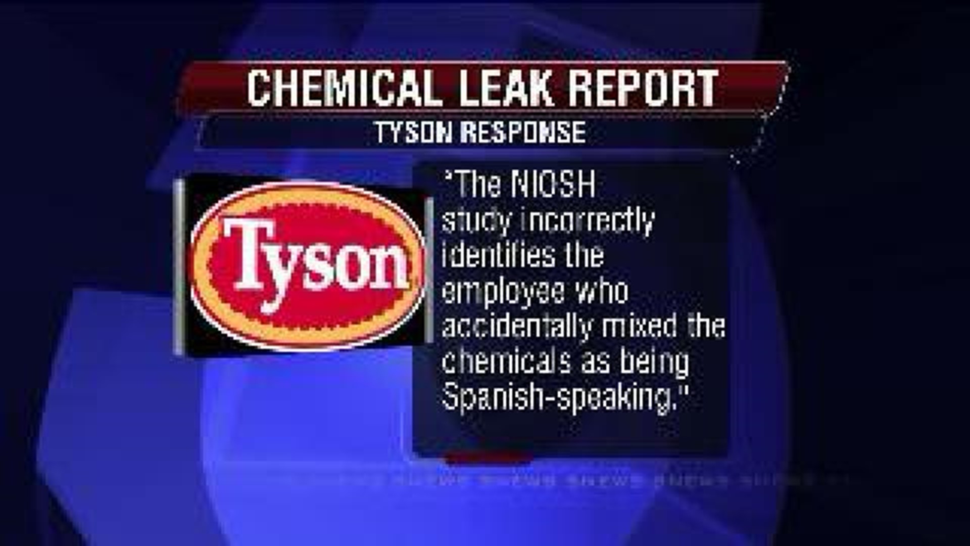 TYSON DISPUTES CDC REPORT