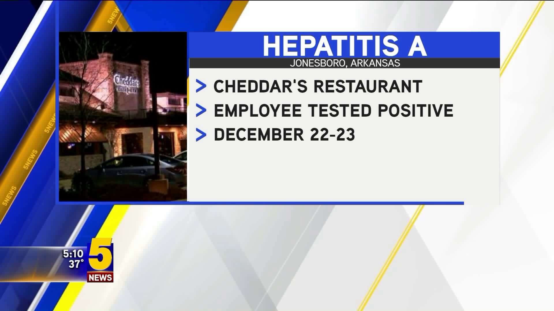 Hepatitis A Outbreak At Cheddar`s Restaurant In Jonesboro