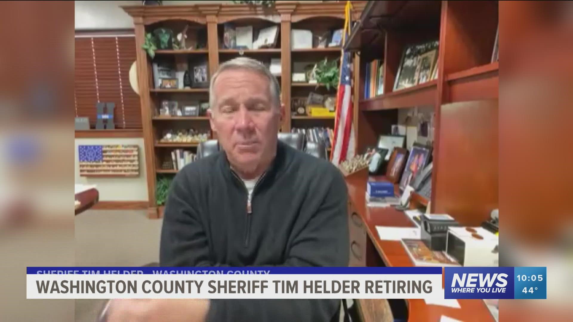 After nearly 18 years, Washington County Sheriff Tim Helder announced he will be retiring after 2022 and two candidates are already being confirmed.