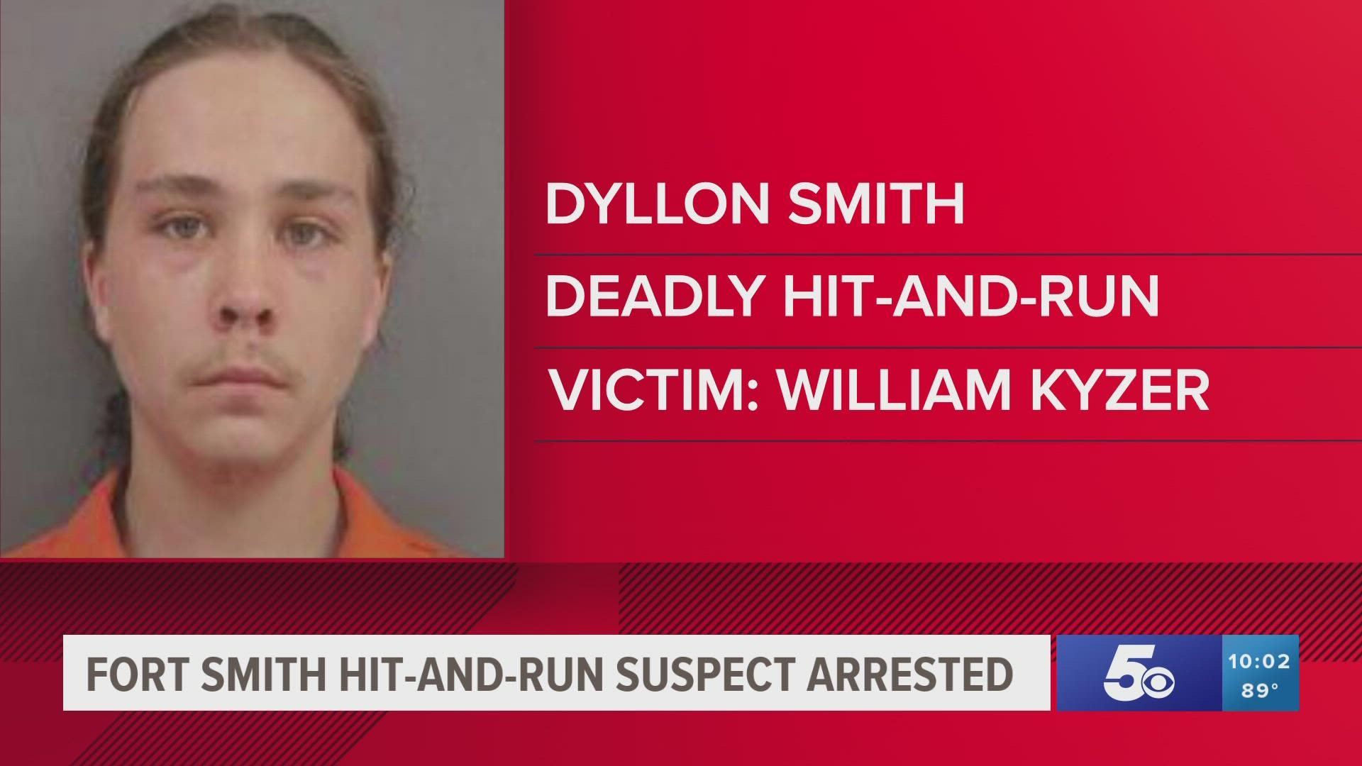 Police say 18-year-old Dyllon Smith was arrested for the hit-and-run crash in Fort Smith along South R Street and Jenny Lind Road that killed William Kyzer.