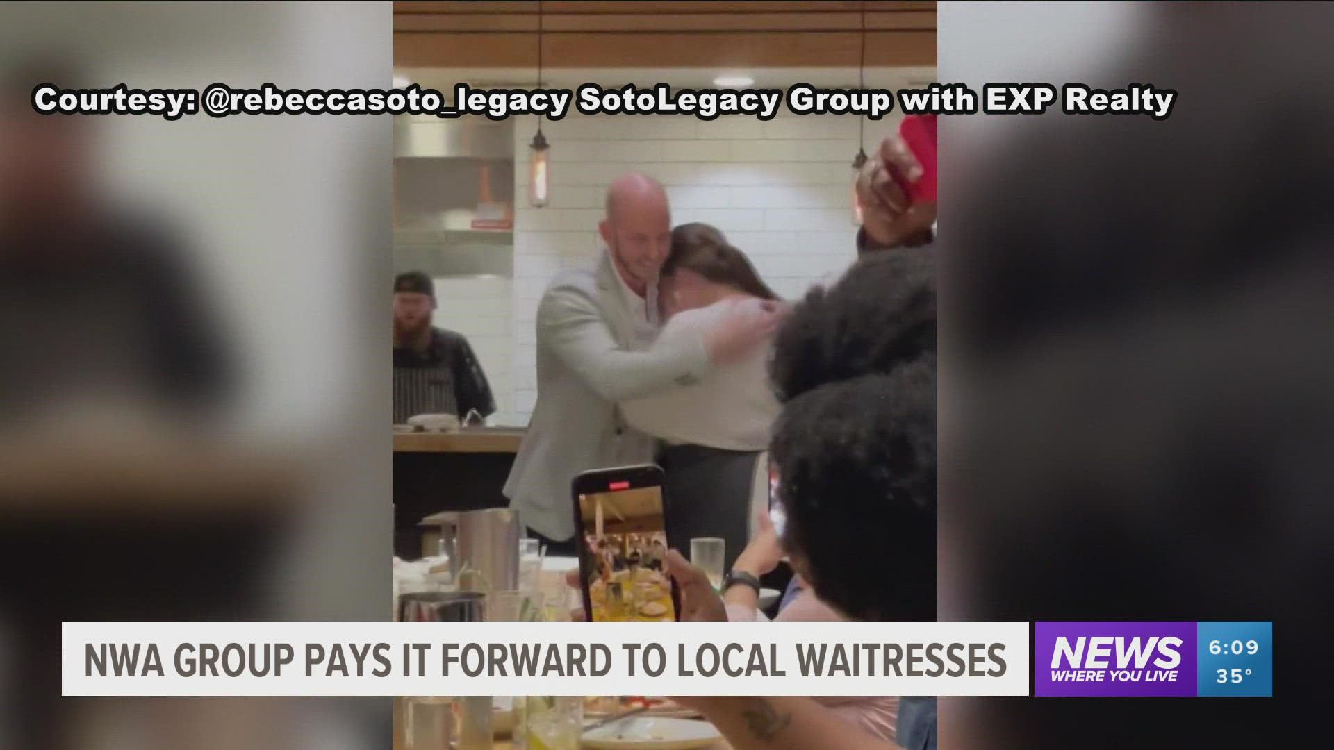 Two local waitresses received a tip for $4,400 from conference-goers visiting the area for business.