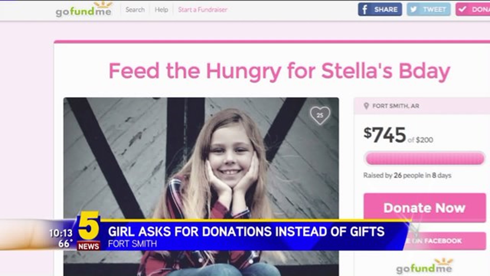 Girl Donates To Food Bank For Birthday