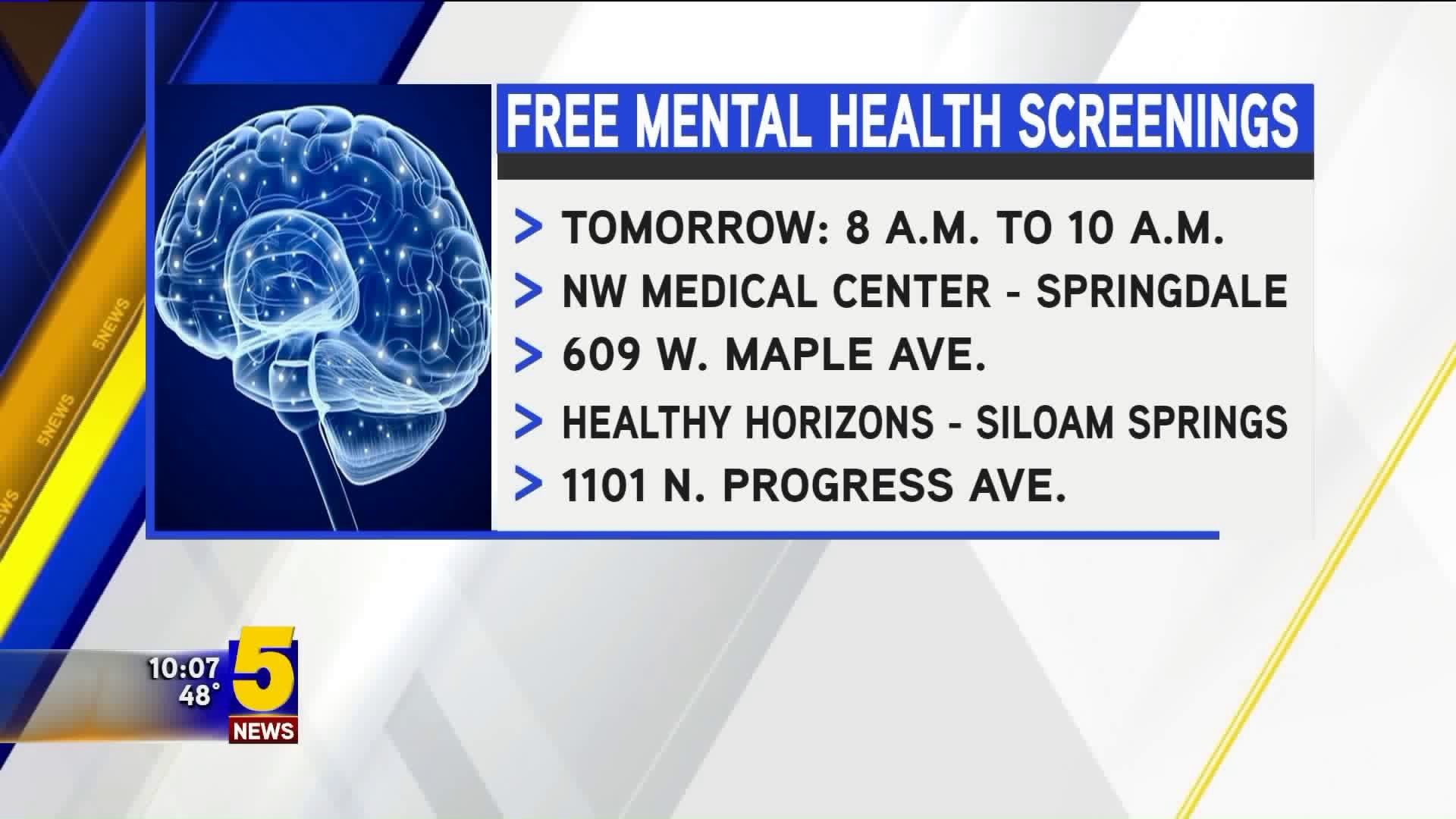 Free Mental Health Screenings Tomorrow