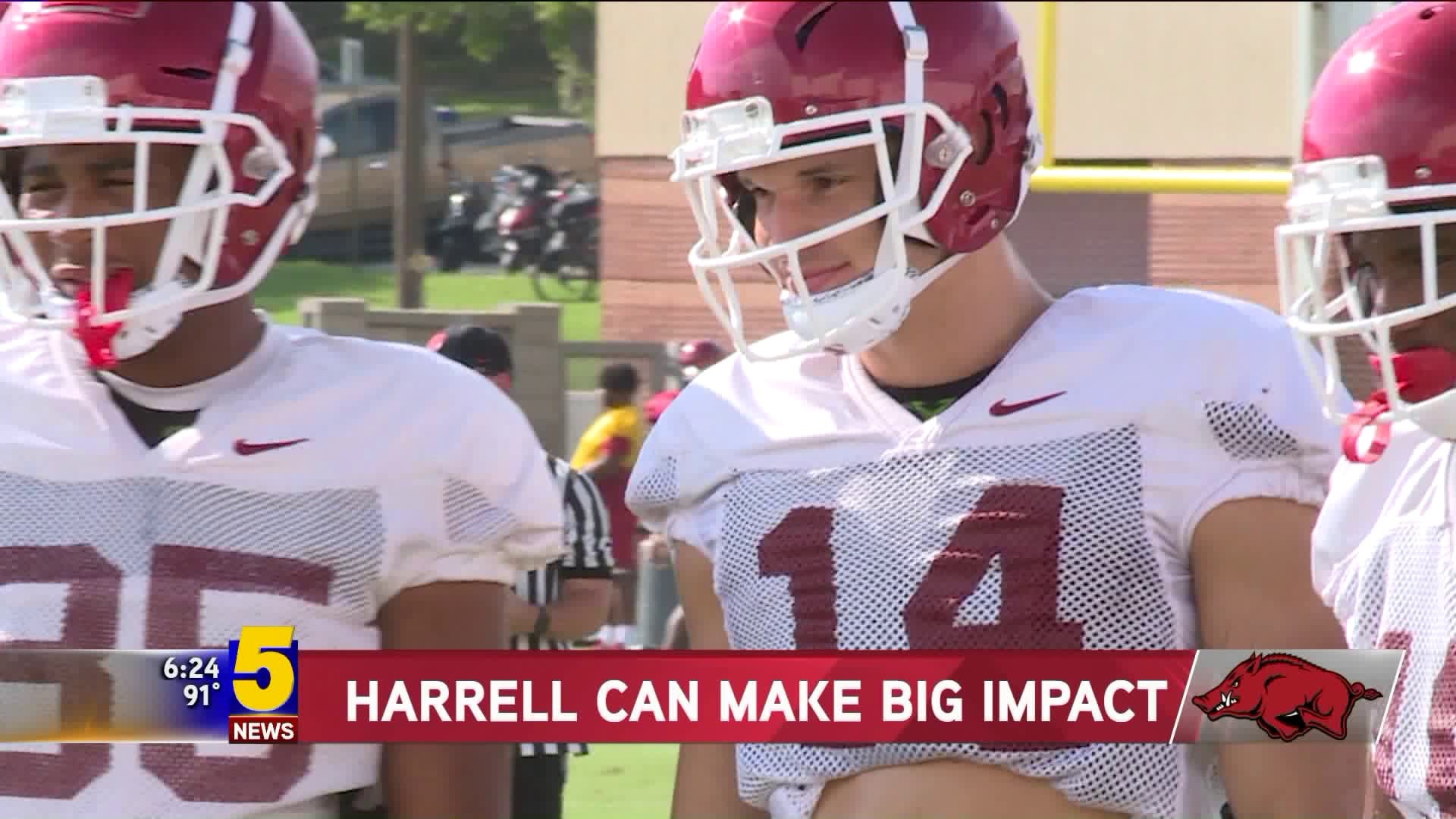Harrell brings big target to Hogs