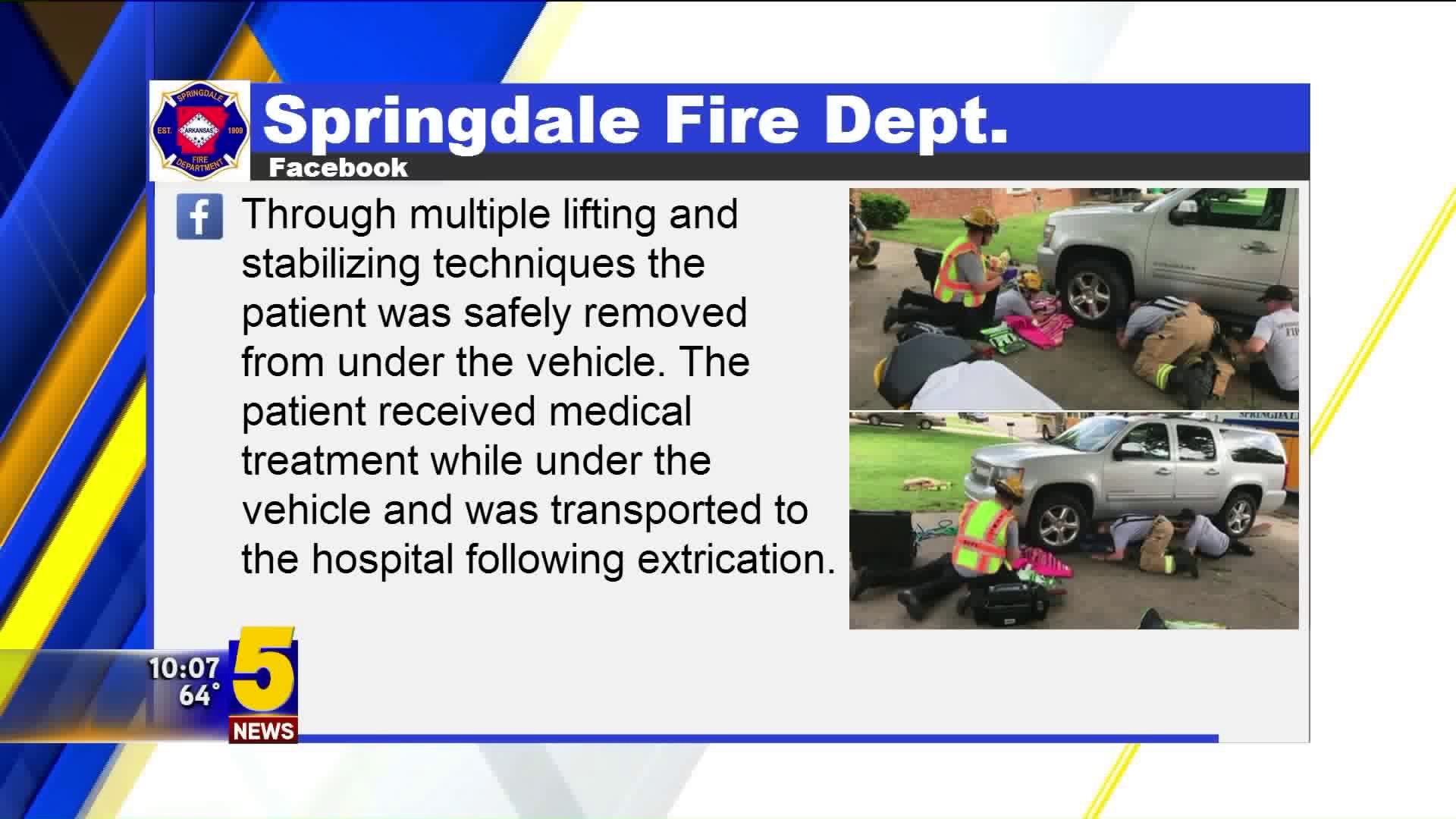 Springdale Fire Department Help Man Trapped Under SUV