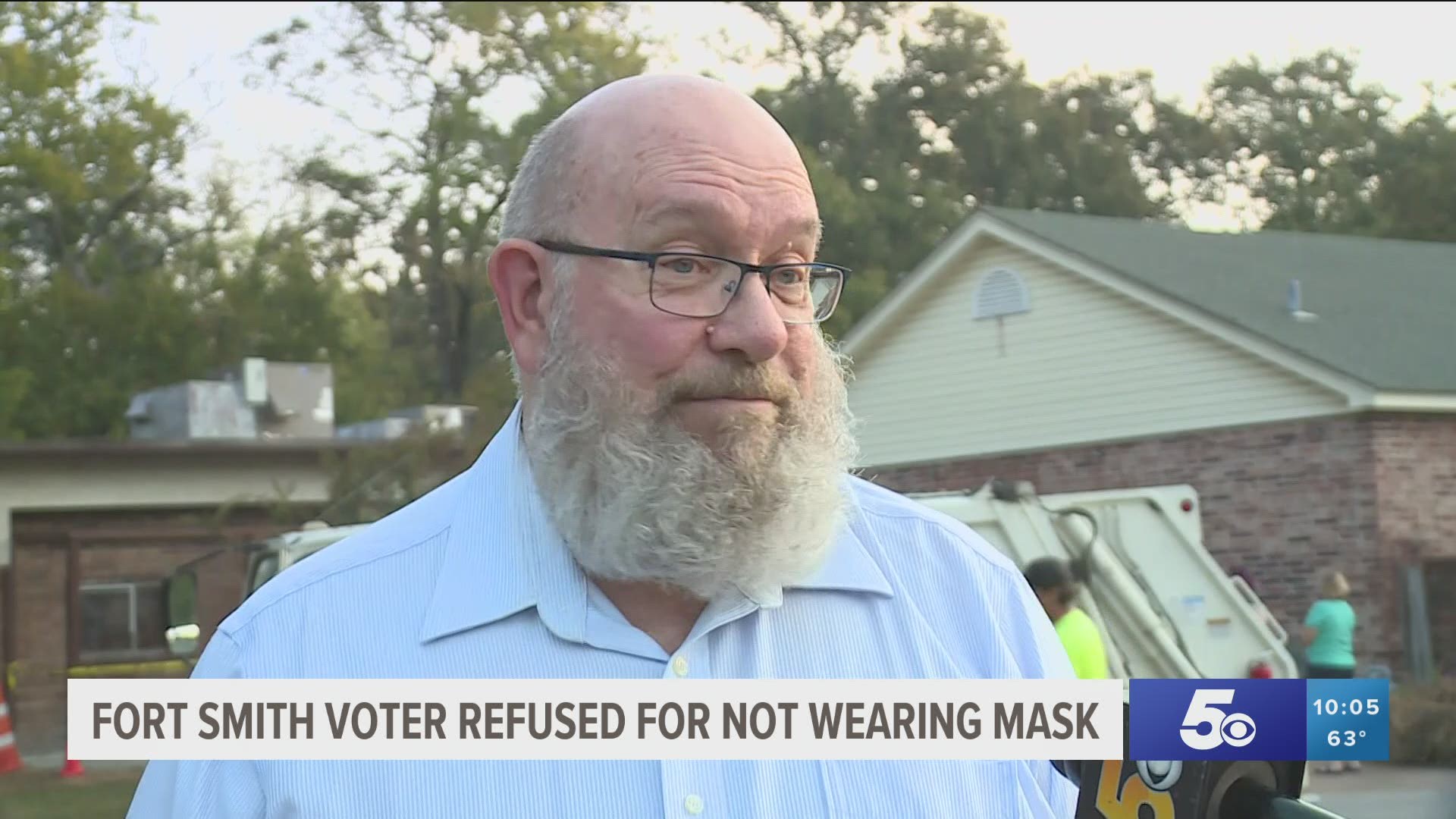 Fort Smith voter refused for not wearing a mask.
