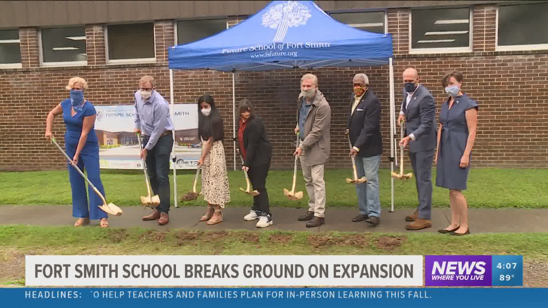 Officials broke ground on the expansion for the Future School of Fort Smith Thursday (Aug. 13).