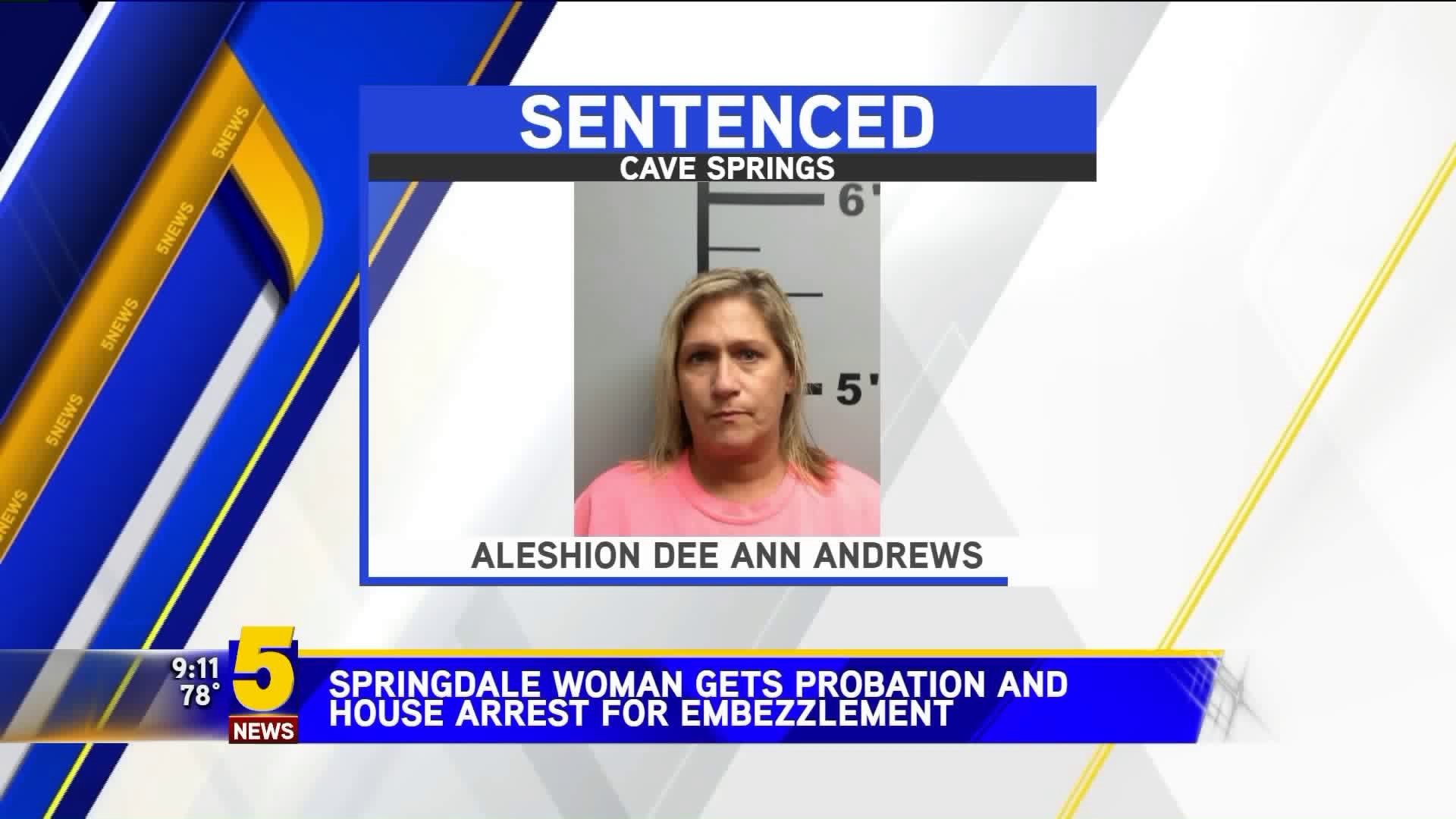 Springdale Woman Sentenced for Embezzlement