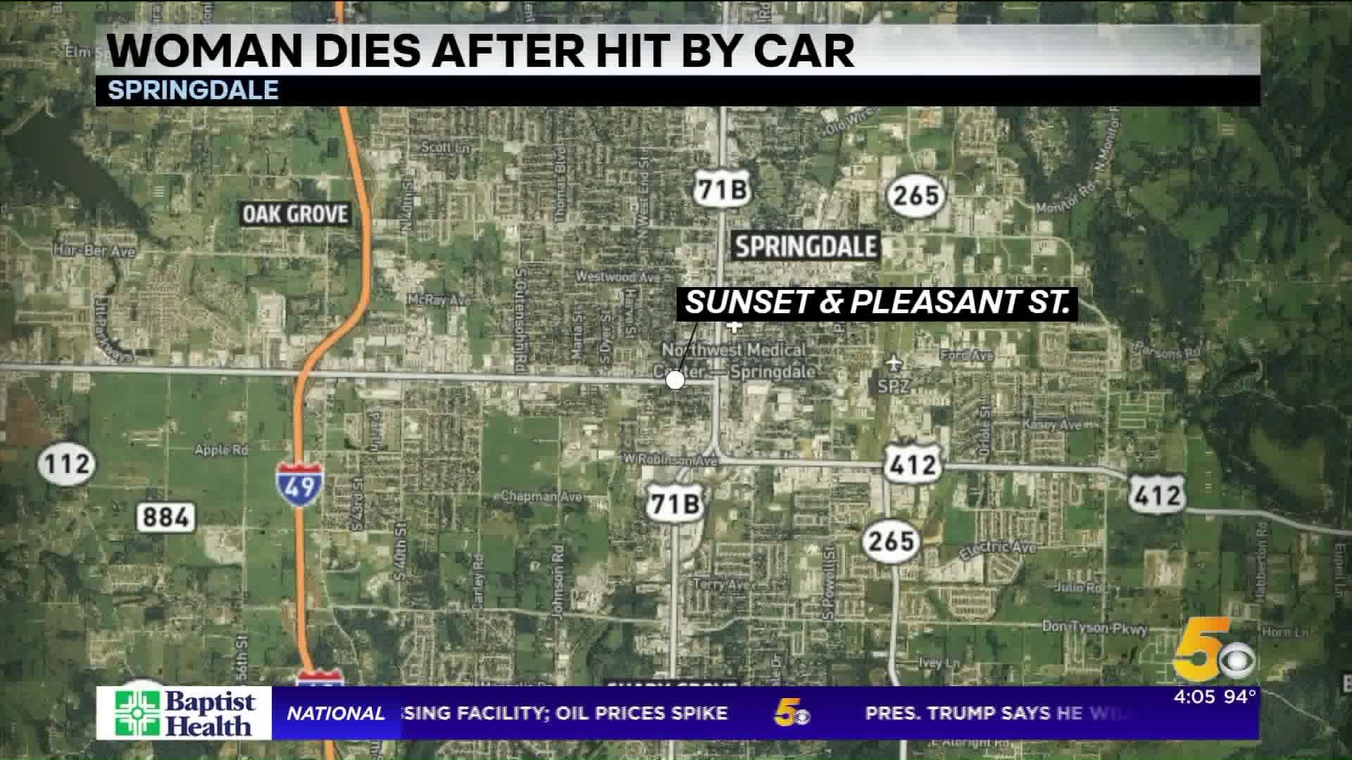 Woman Dies After Being Hit By Car in Springdale