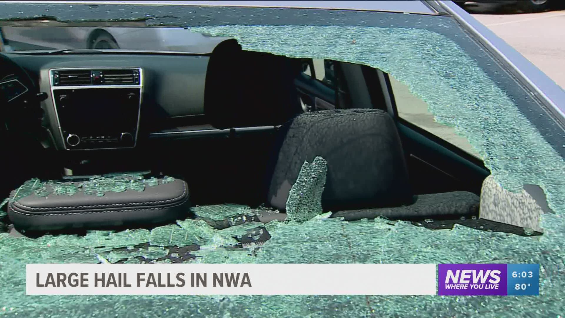 Large hail falls in Northwest Arkansas