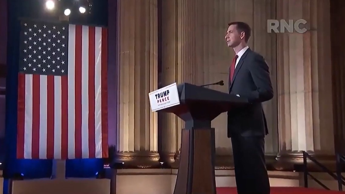 Sen. Tom Cotton speaks on highest-profile night of RNC