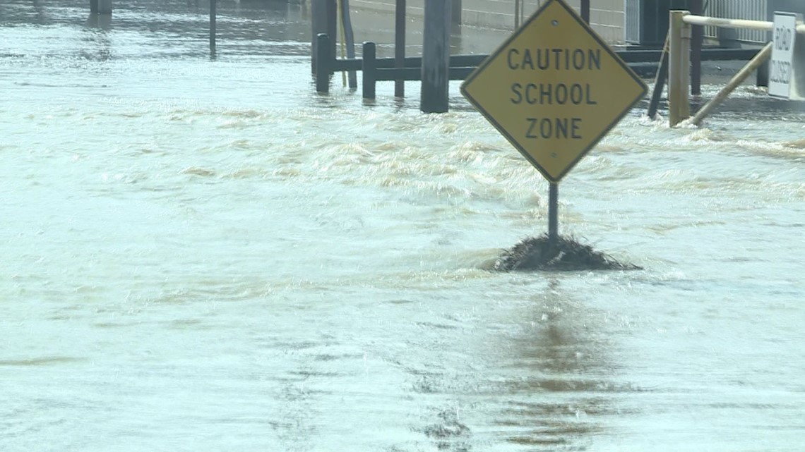 Small Town Of Moffett Evacuated Due To Flood