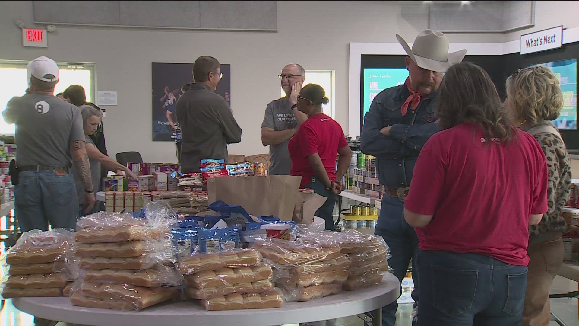 On Impact Sunday, volunteers at TheBOD.church put together around 120 bags filled with Thanksgiving staples to hand out to the community.