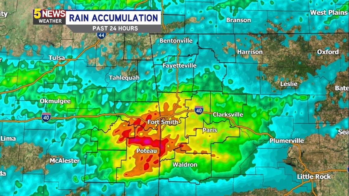 24 hour rainfall totals