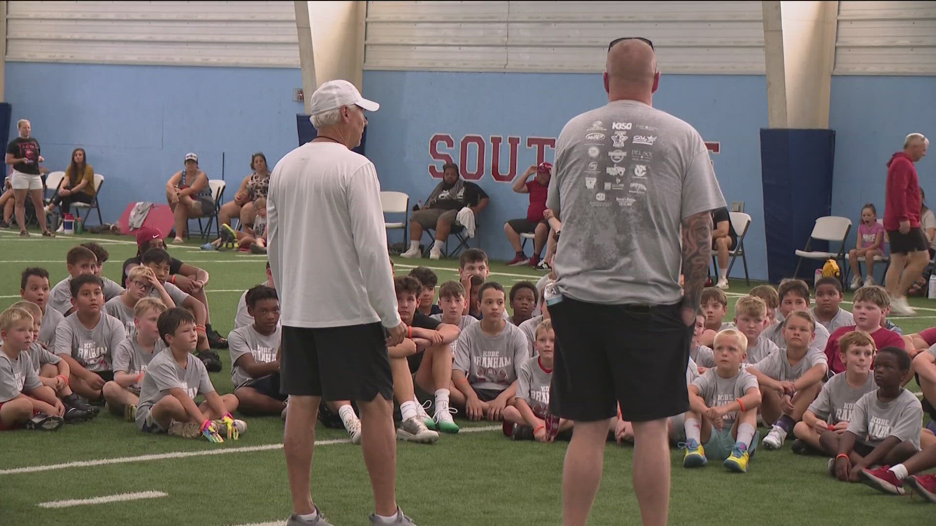 Kobe Branham's camp included several Razorback players having fun and giving lessons.