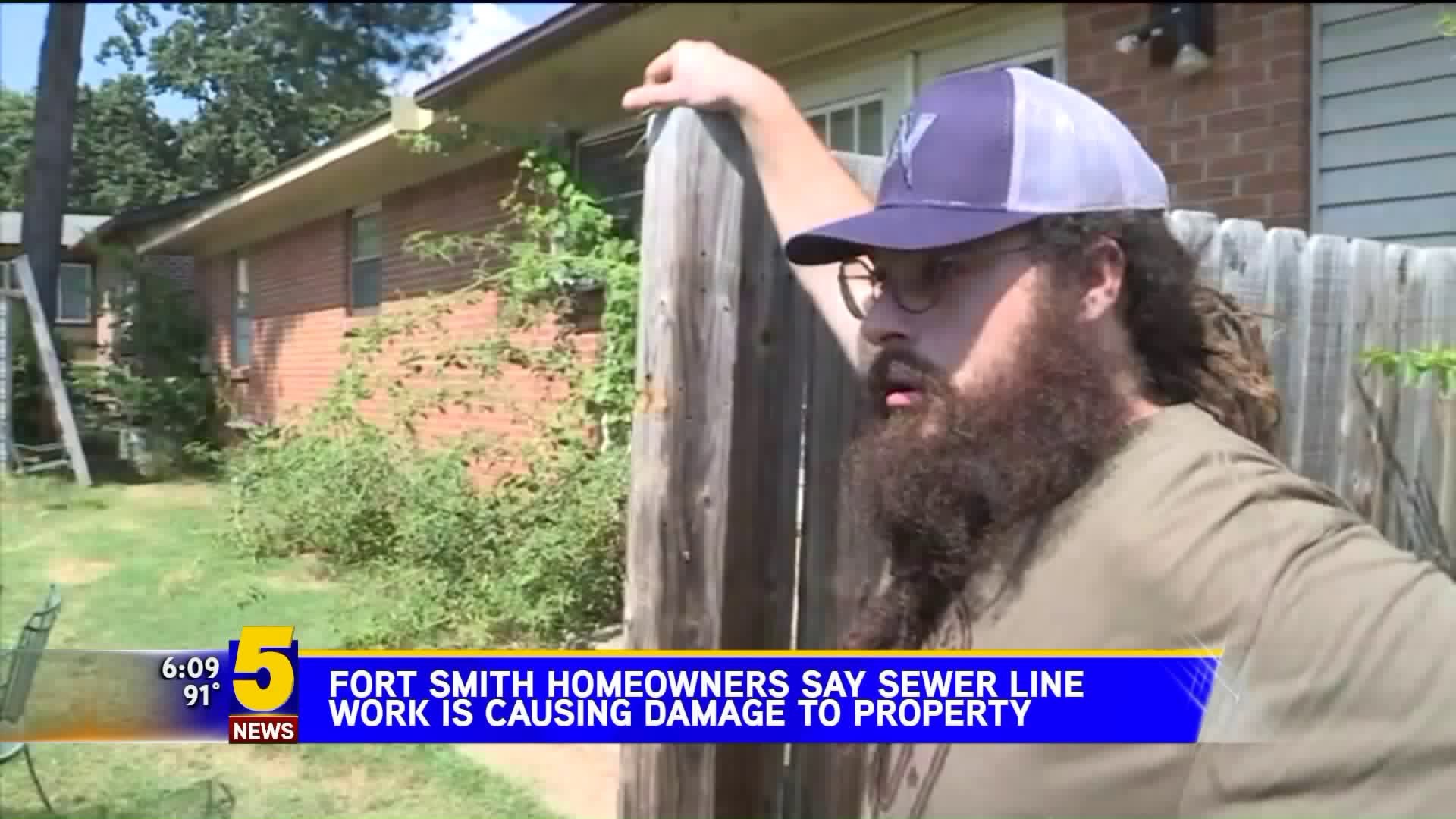 Fort Smith Homeowners Say Sewer Line Work Is Causing Damage To Property