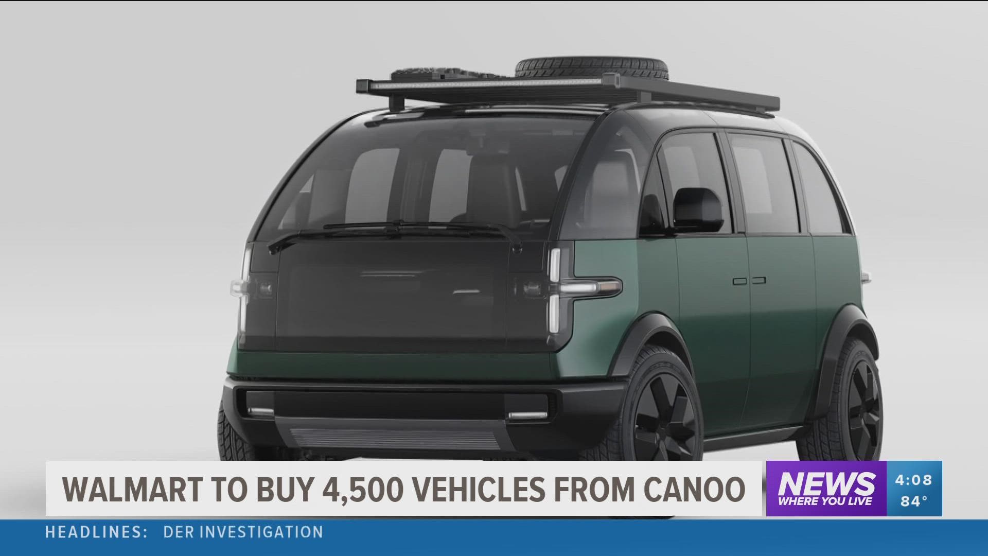 Walmart plans to purchase a fleet of advanced all-electric delivery vehicles from advanced mobility company Canoo.