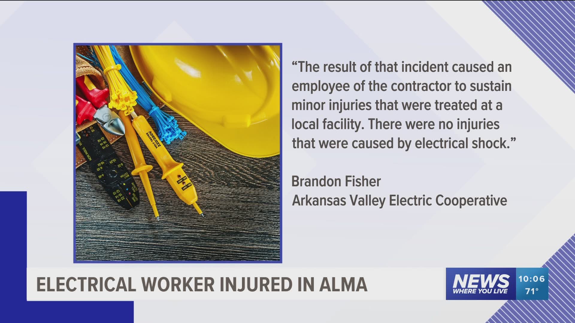 Electrical worker injured in Alma