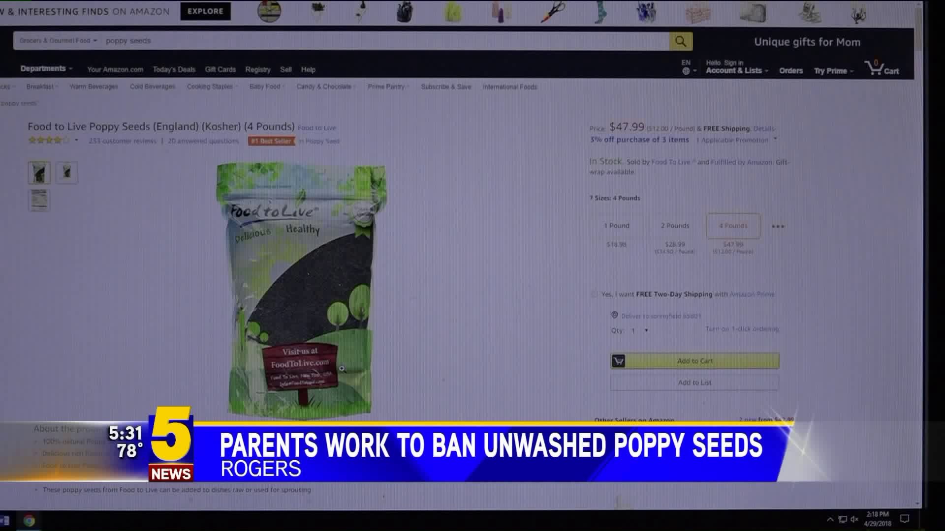 Ban Unwashed Poppy Seeds