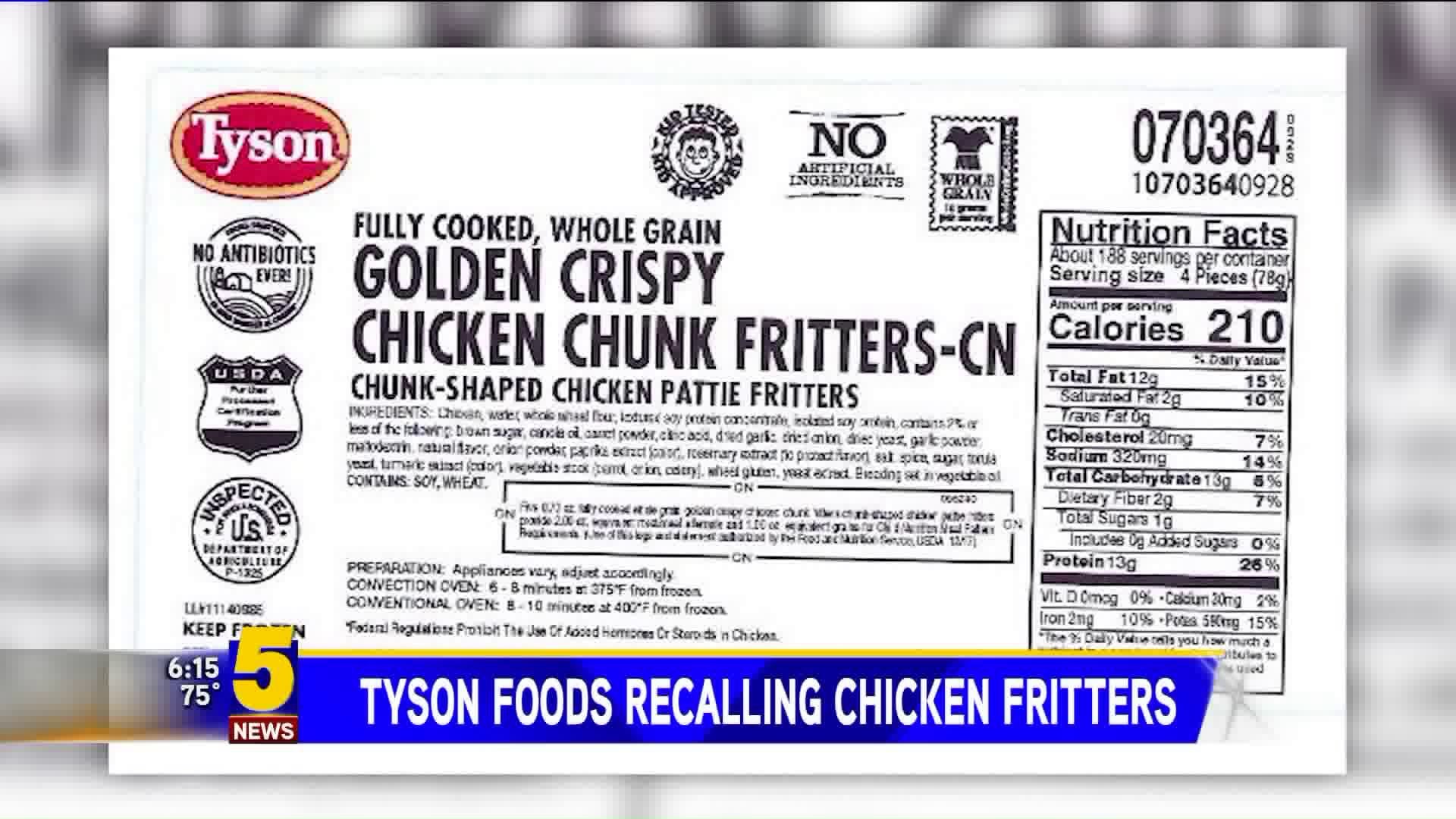 Tyson Foods Recalls Chicken Fritters