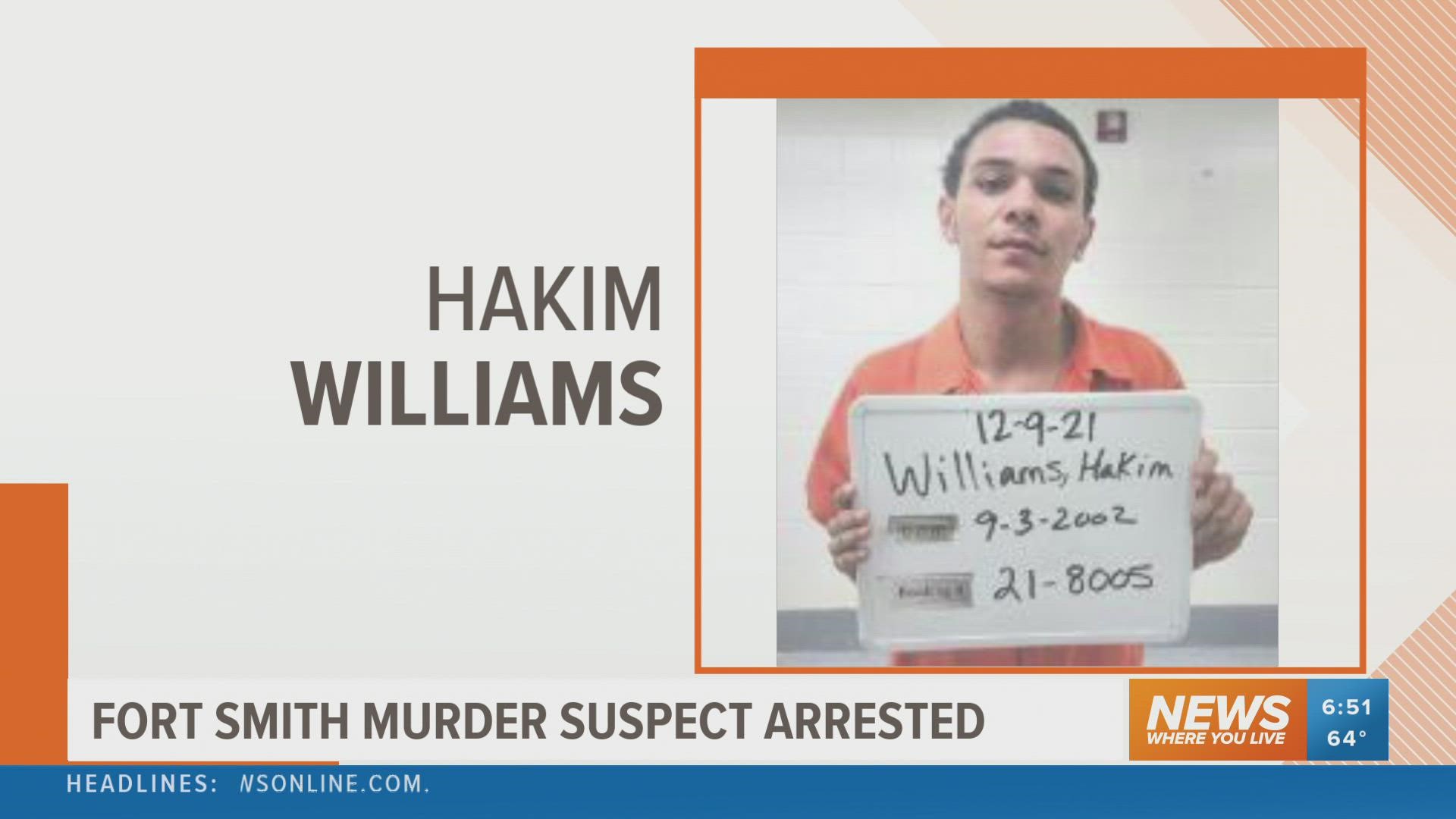 Fort Smith Police arrested 19-year-old Hakim Williams in connection to the shooting death of Jeremiah Tabut.