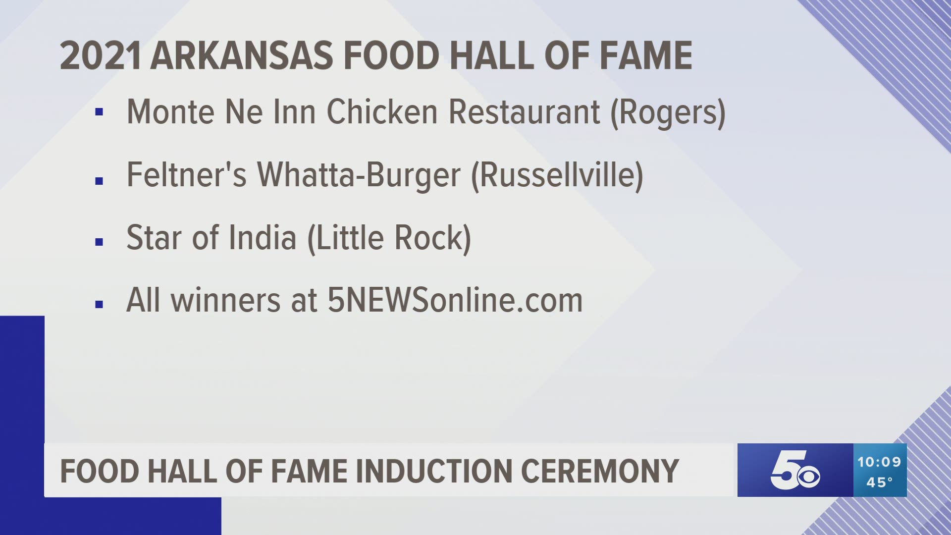 Local restaurants recognized in 2021 Arkansas Food Hall of Fame