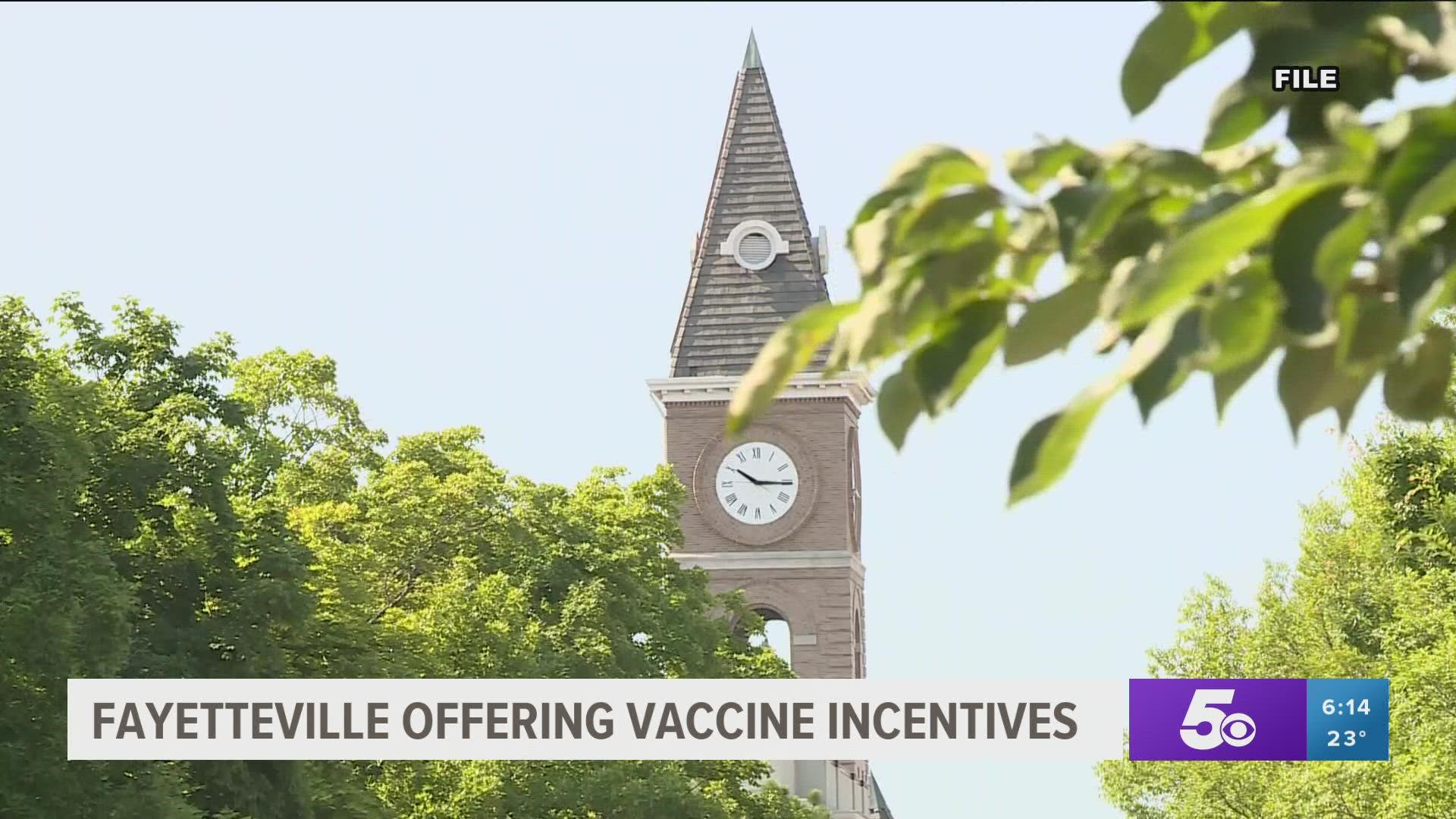 In an effort to get more residents vaccinated, the City of Fayetteville's Vaccine Incentive Program is offering residents $100 for proof of vaccination.