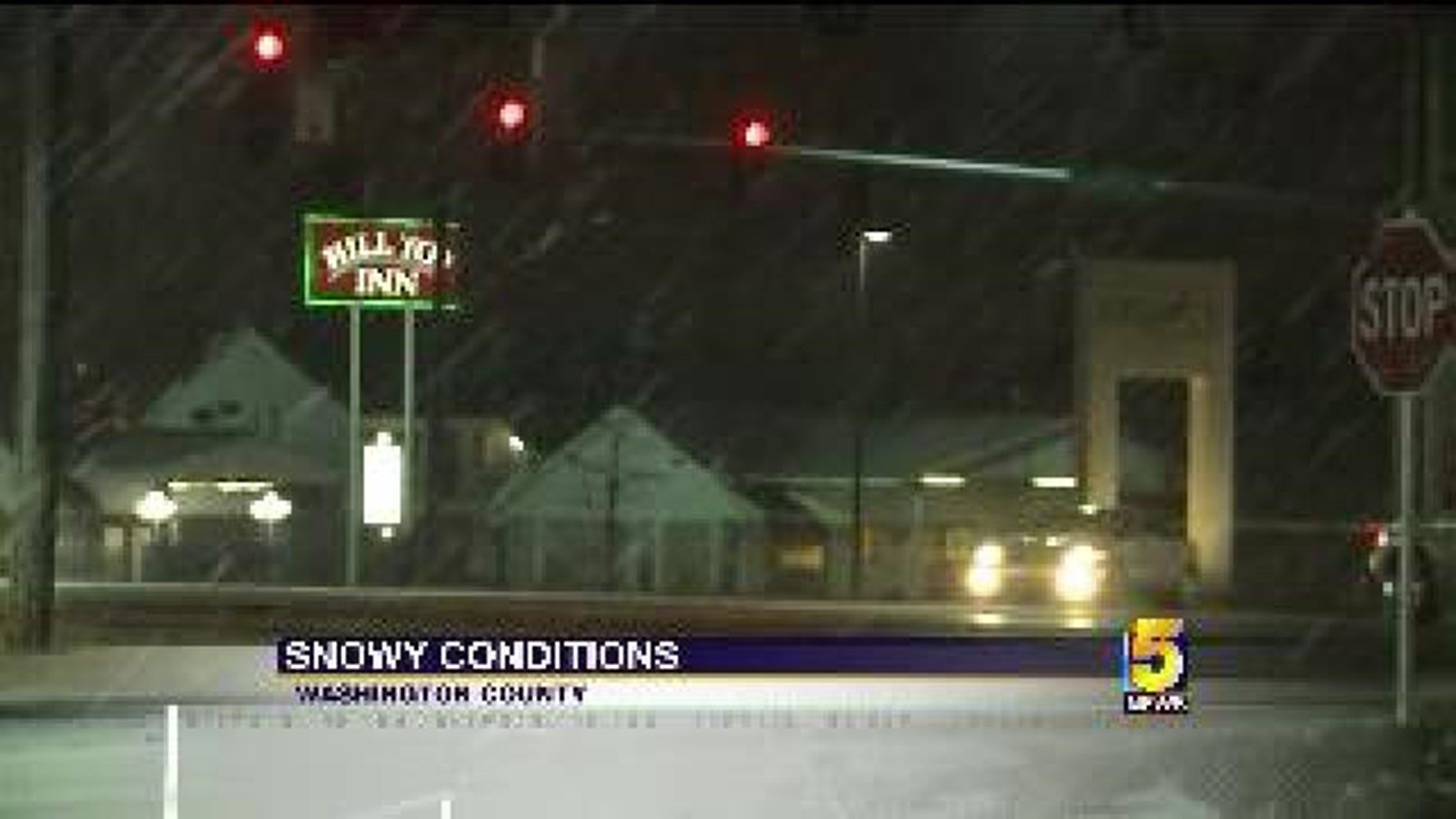Snowy Conditions On NWA Roads