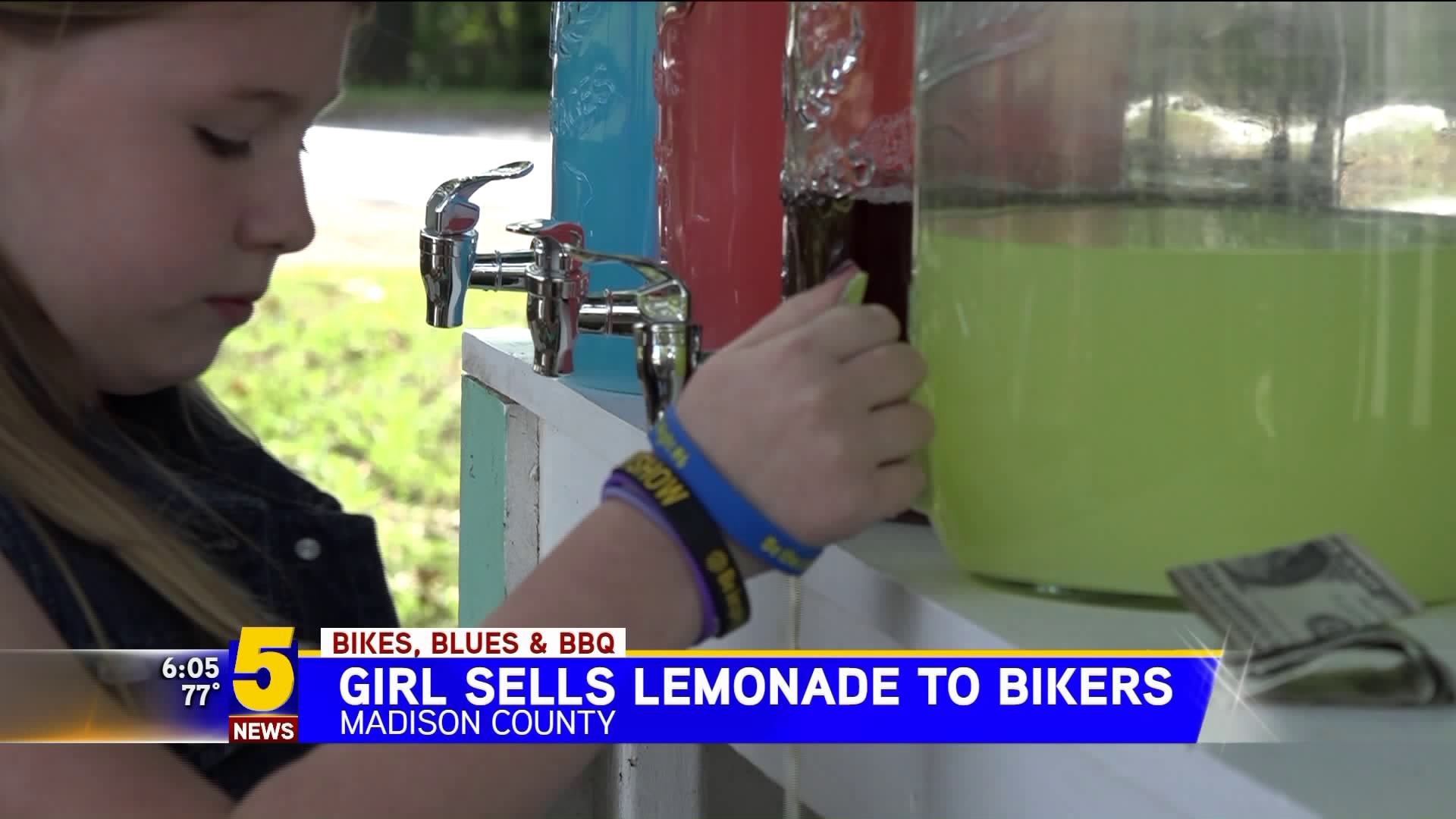 Girl Sells Lemonade To Bikers For Good Cause
