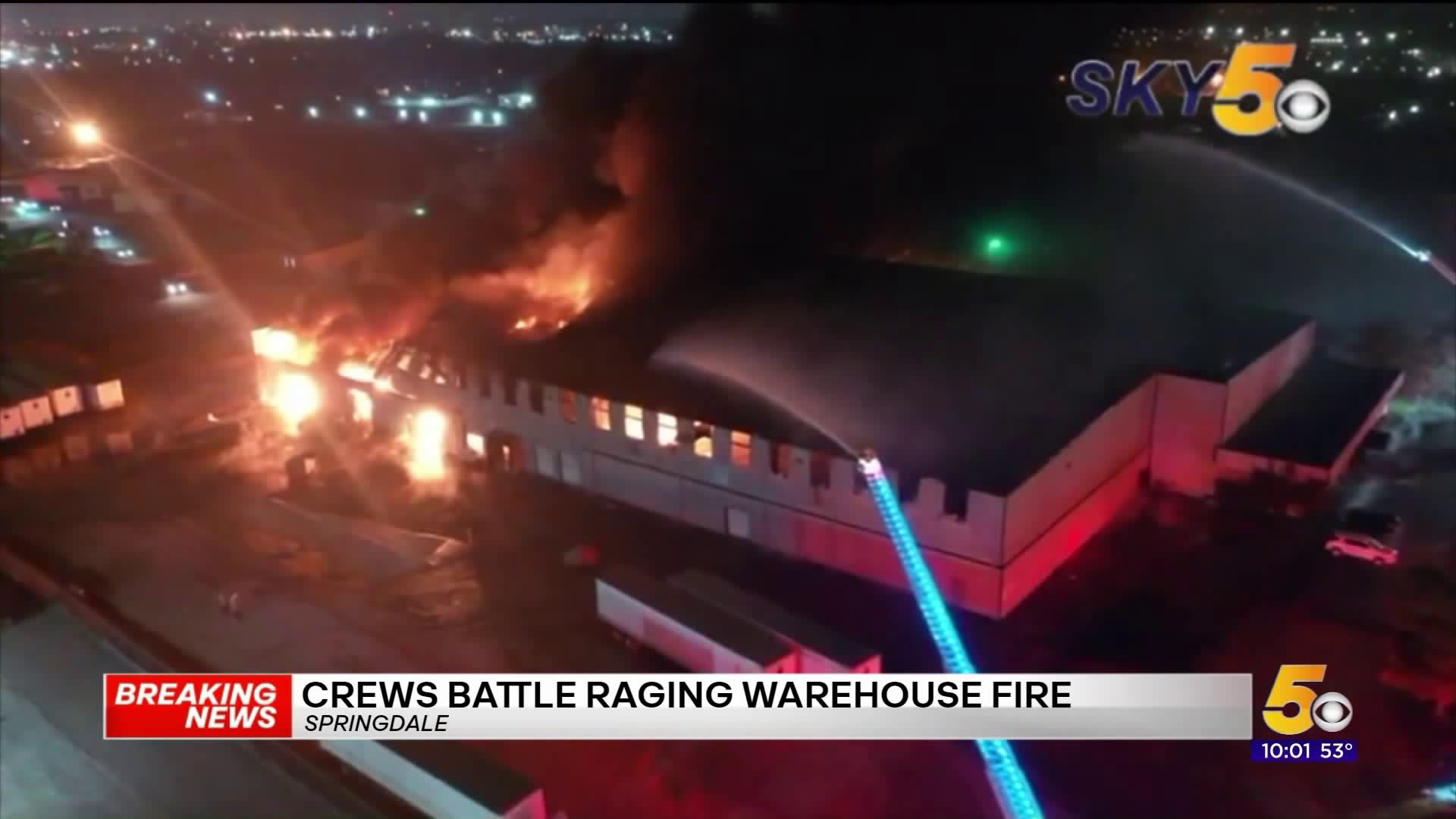 Crews Battle Warehouse Fire In Springdale, 3 Firefighters Taken To Hospital