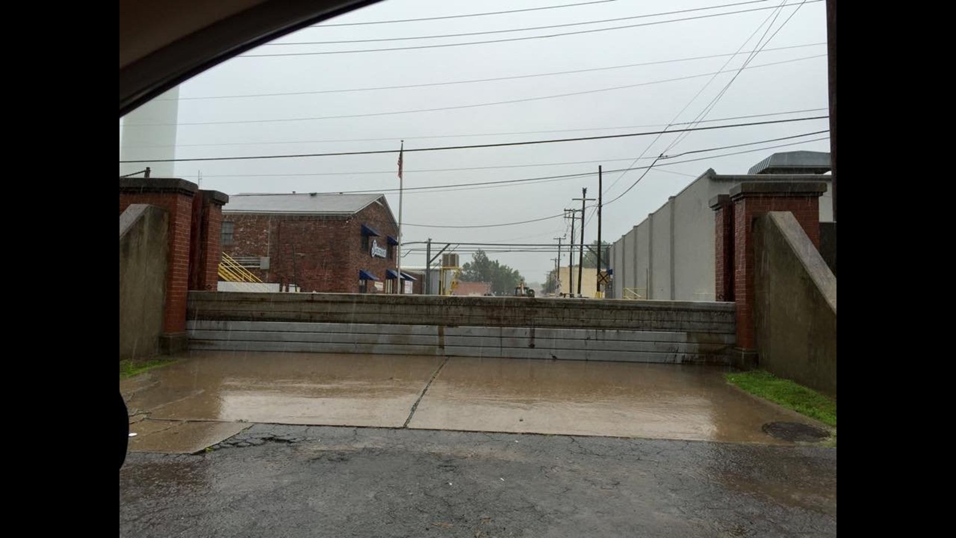 Flood Gates Up At Riverfront Park In Van Buren