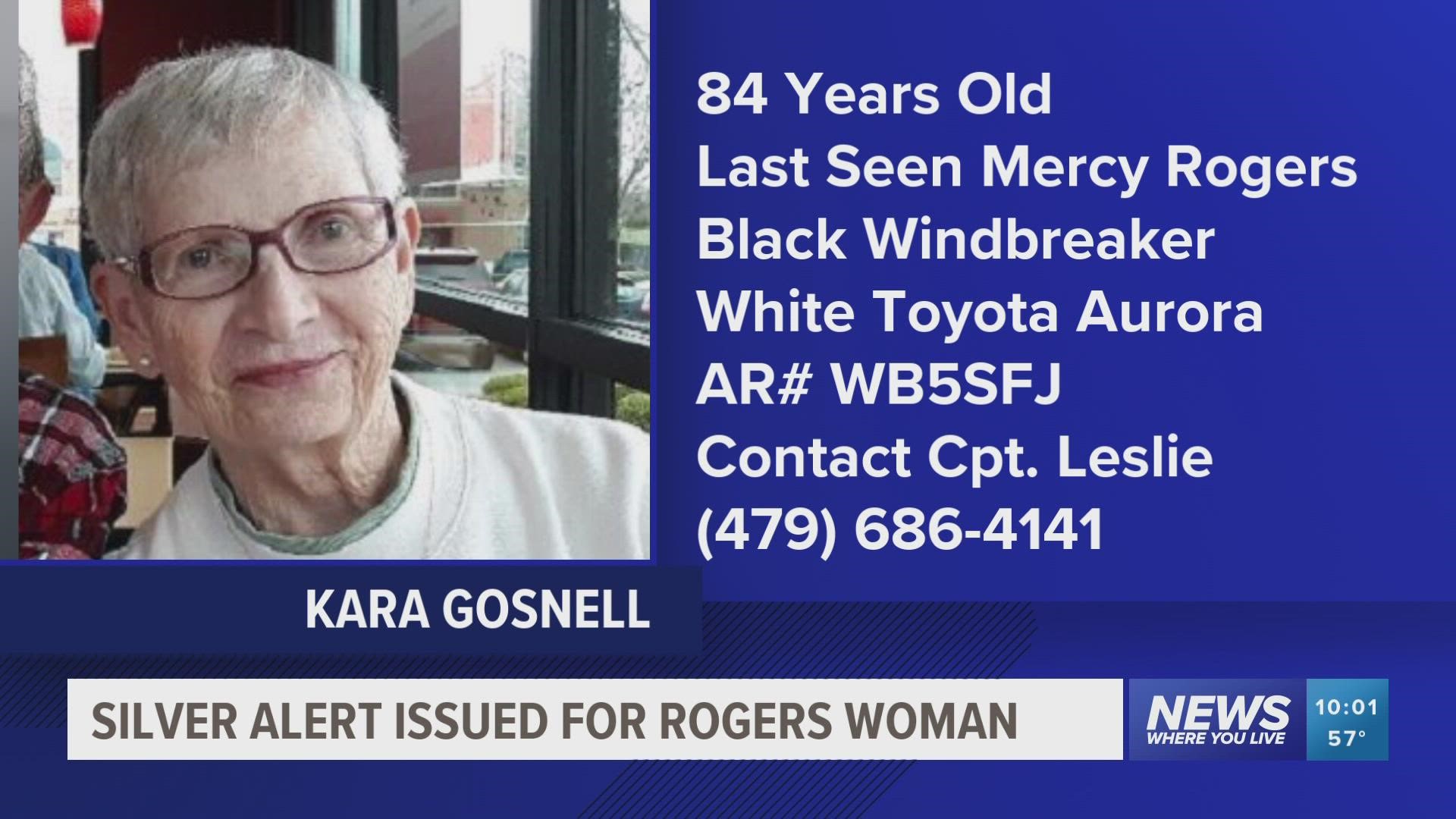 Police say 84-year-old Kara Gosnell went missing Sunday, Oct. 30, at around 11:54 a.m.