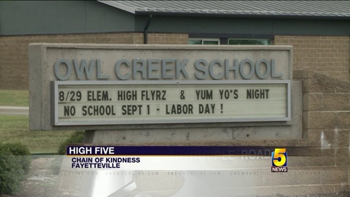 High Five Owl Creek School Wraps Up Chain Of Kindness Program